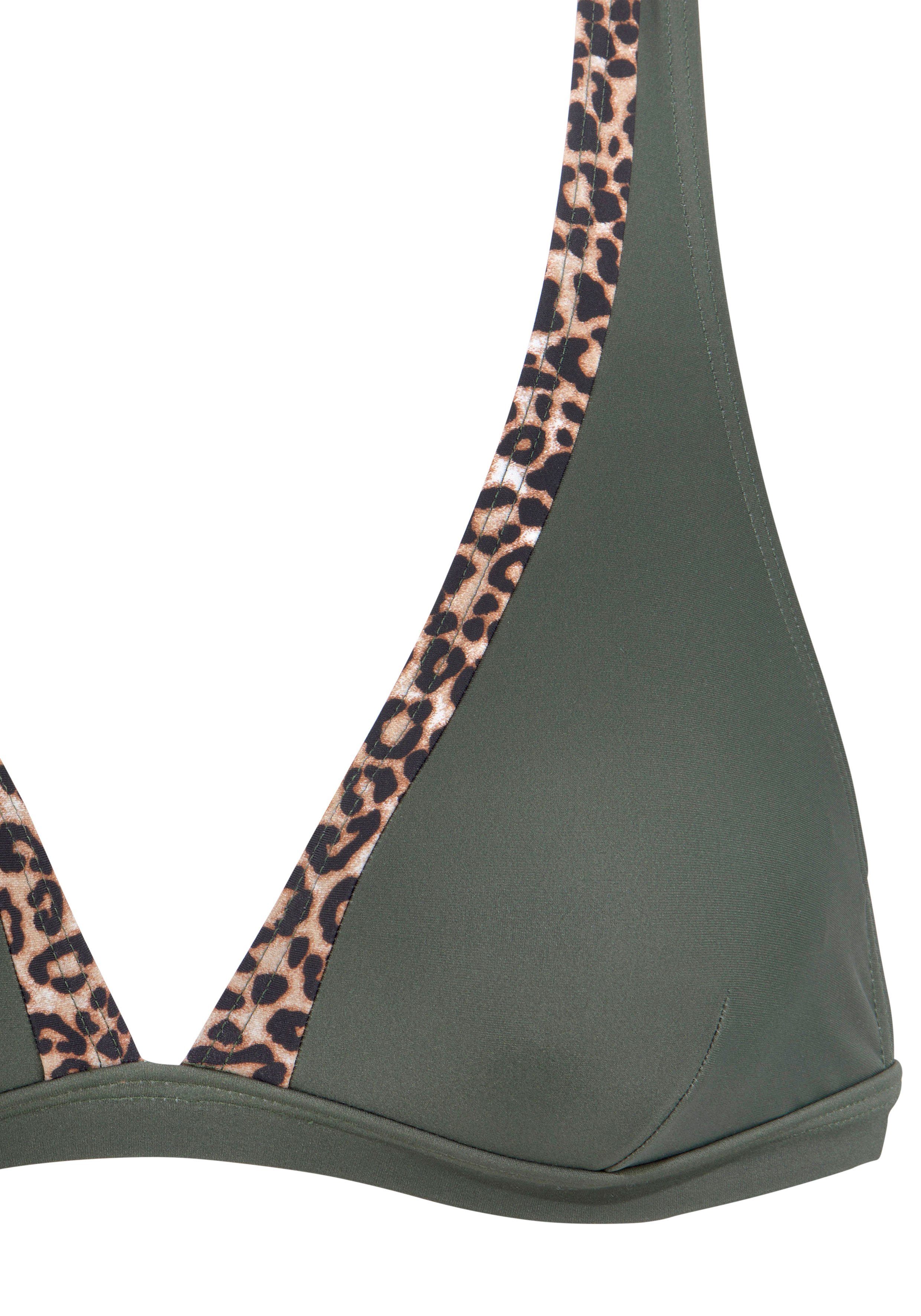 lascana triangel-bikinitop adelin met gedessineerde inzetten groen