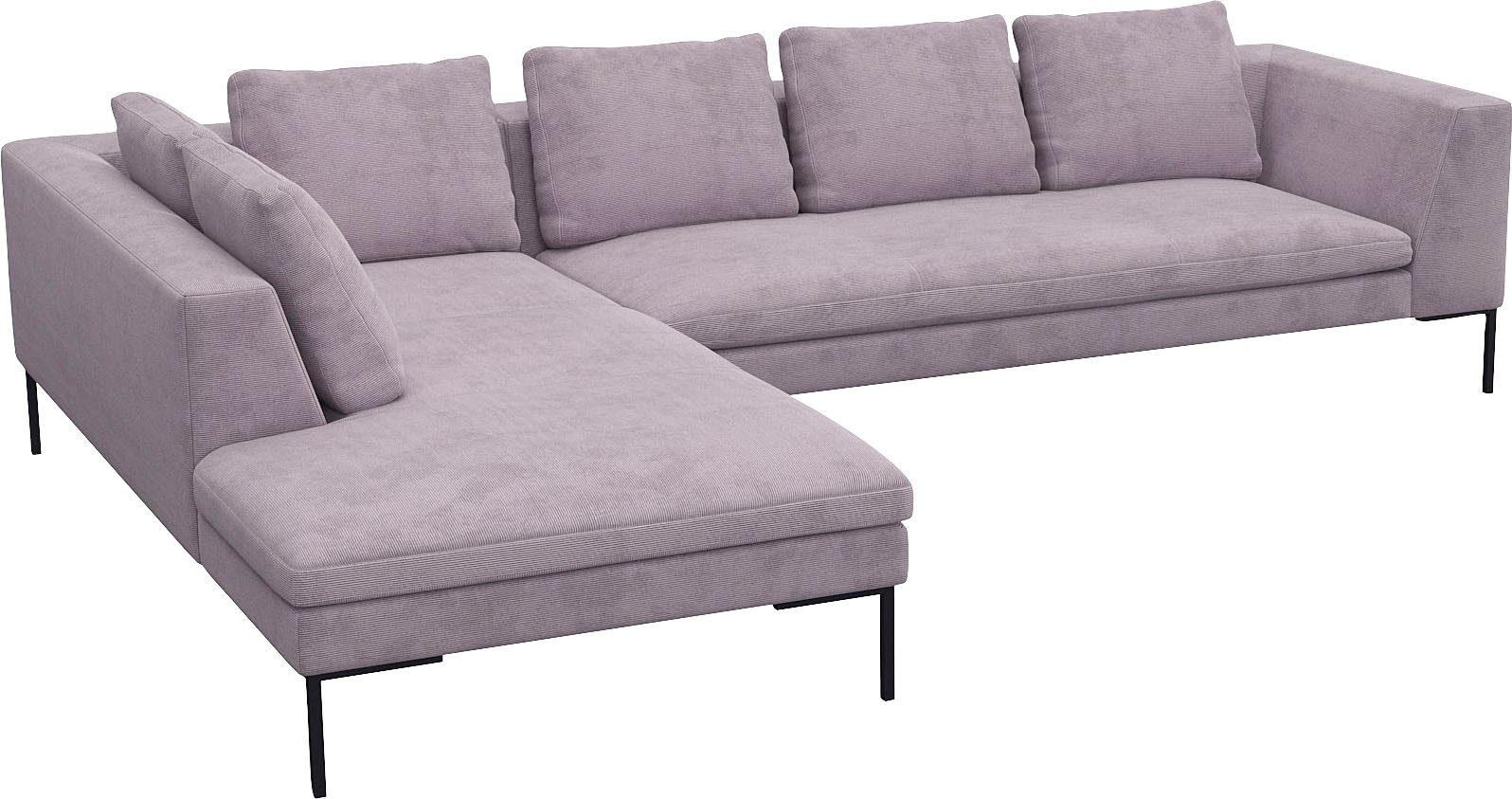 FLEXLUX Hoekbank Loano, super comfortabel zitcomfort door koudschuim in de zitting, L-vorm