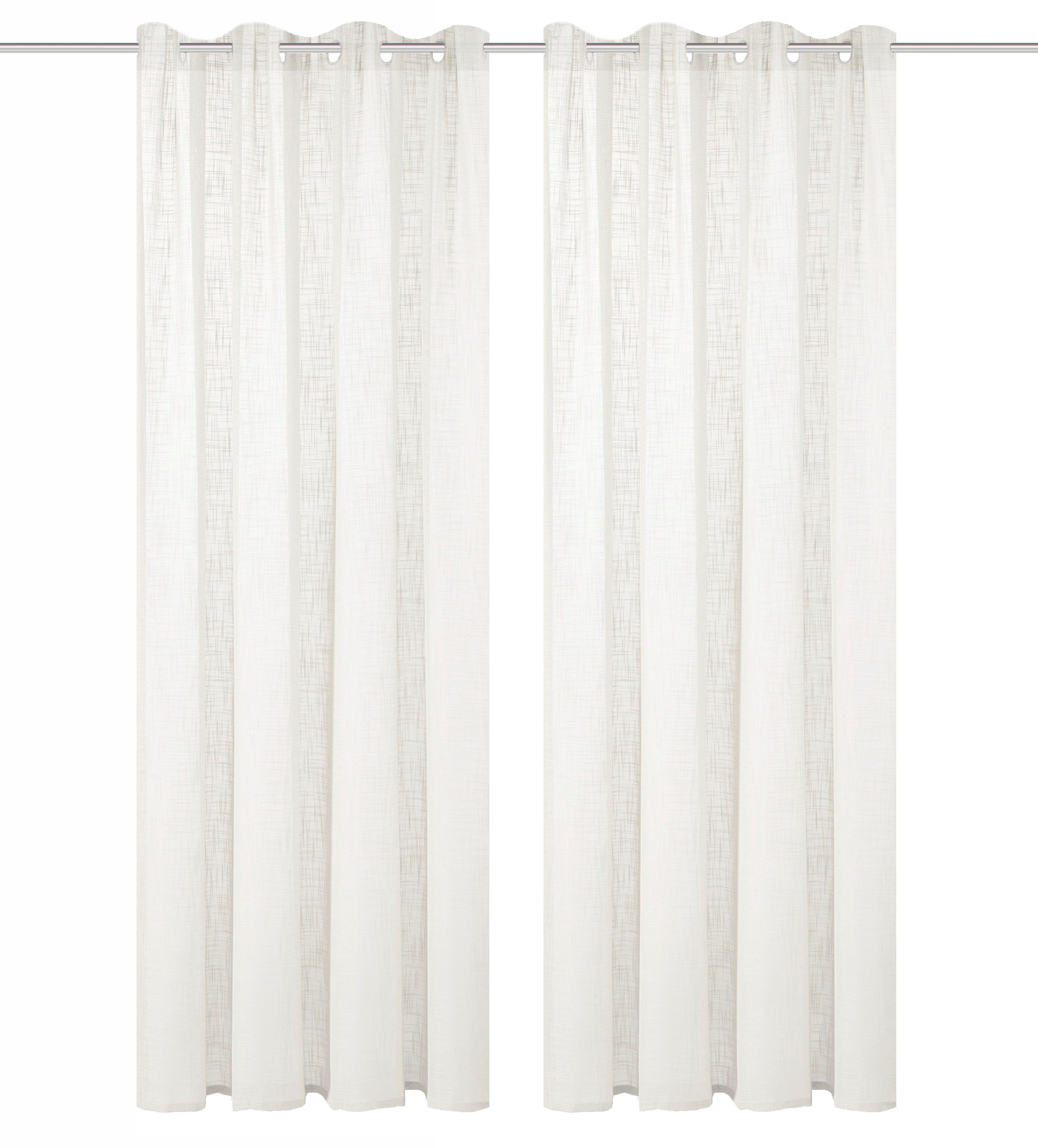 Home Basics Gordijn SOFTY set van 2 2-delig set oog-sjaal softy uni (2 stuks)
