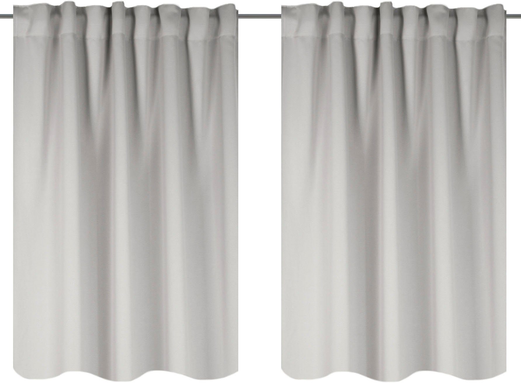 Home Basics Gordijn Blacky 2-delig set combi-bandsjaal blacky uni (2 stuks)