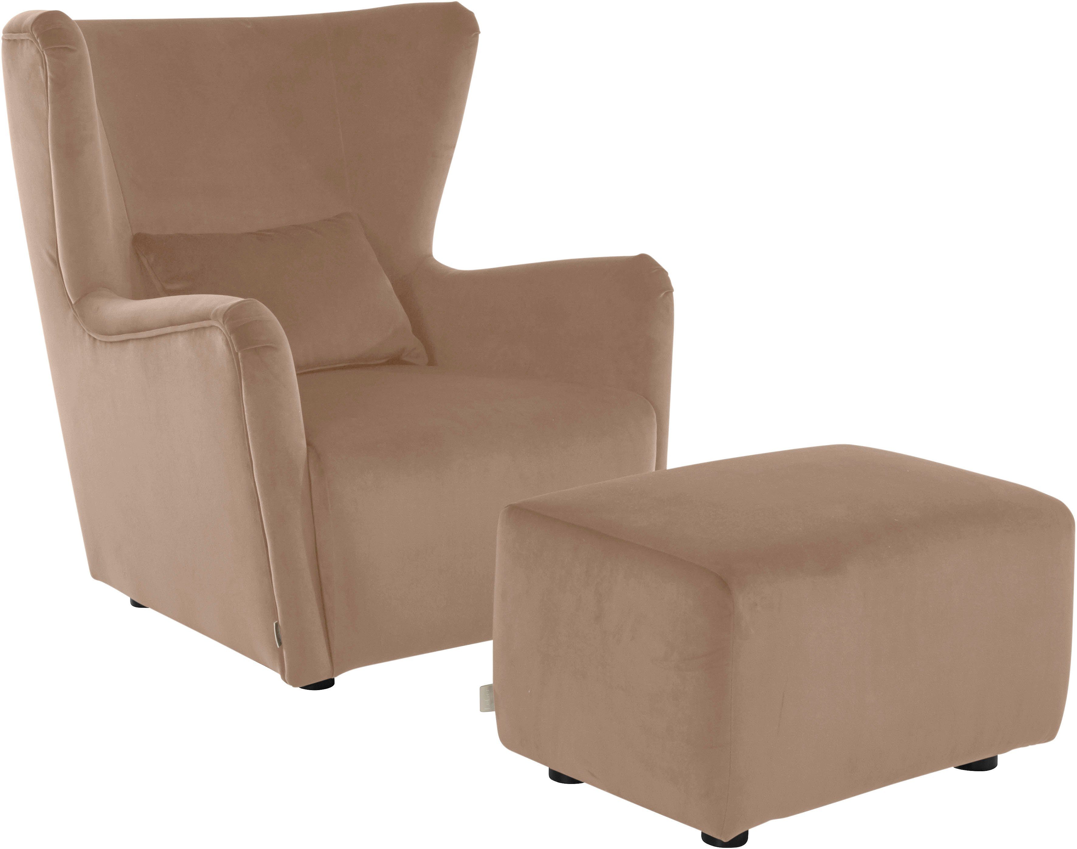 LeGer Home by Lena Gercke Oorfauteuil Levke Stoel naar keuze met of zonder hocker