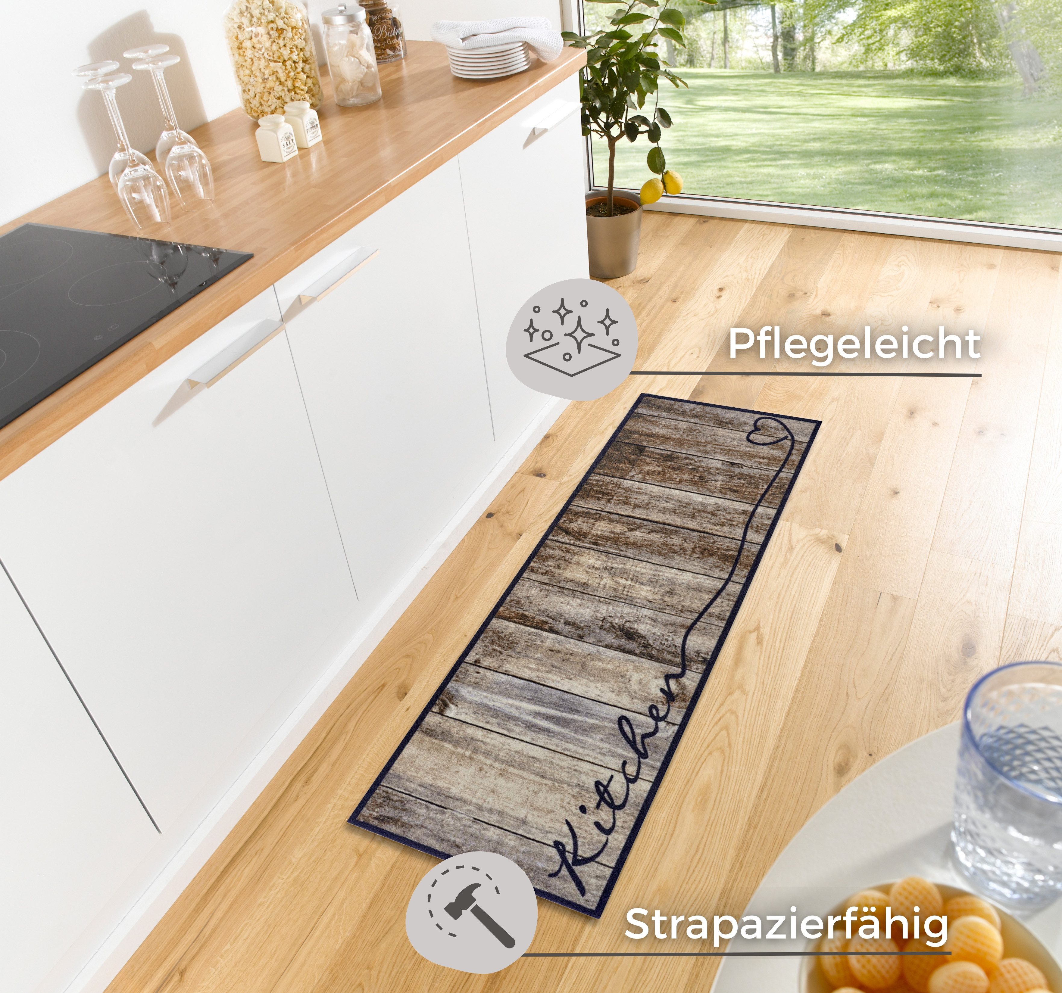 HANSE Home Keukenloper Kitchen hart Loper, antislip, keukenkleed, keuken, vloerkleed, gemakkelijk in onderhoud