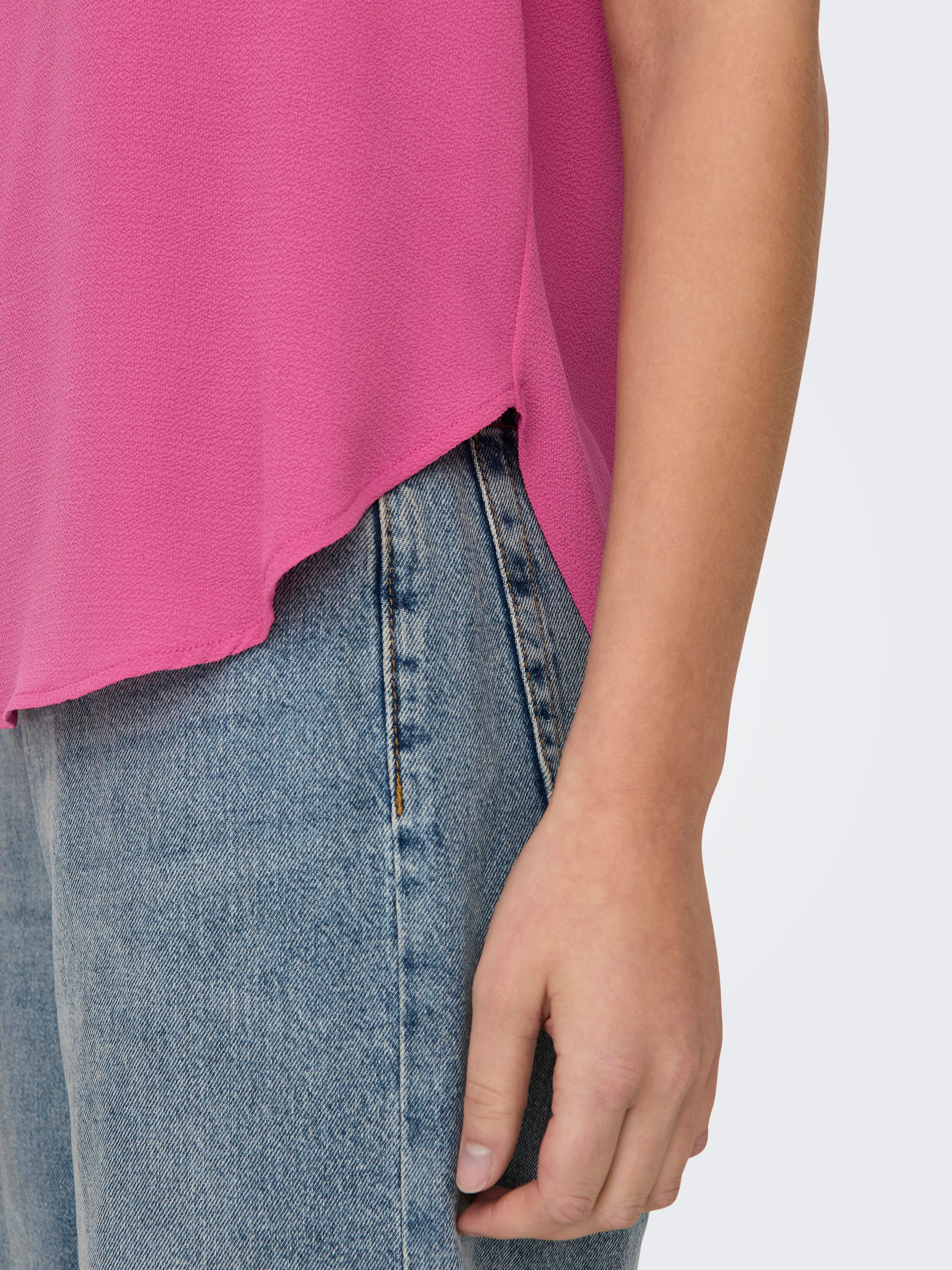 Only Blouse met korte mouwen ONLVIC S/S SOLID TOP NOOS PTM
