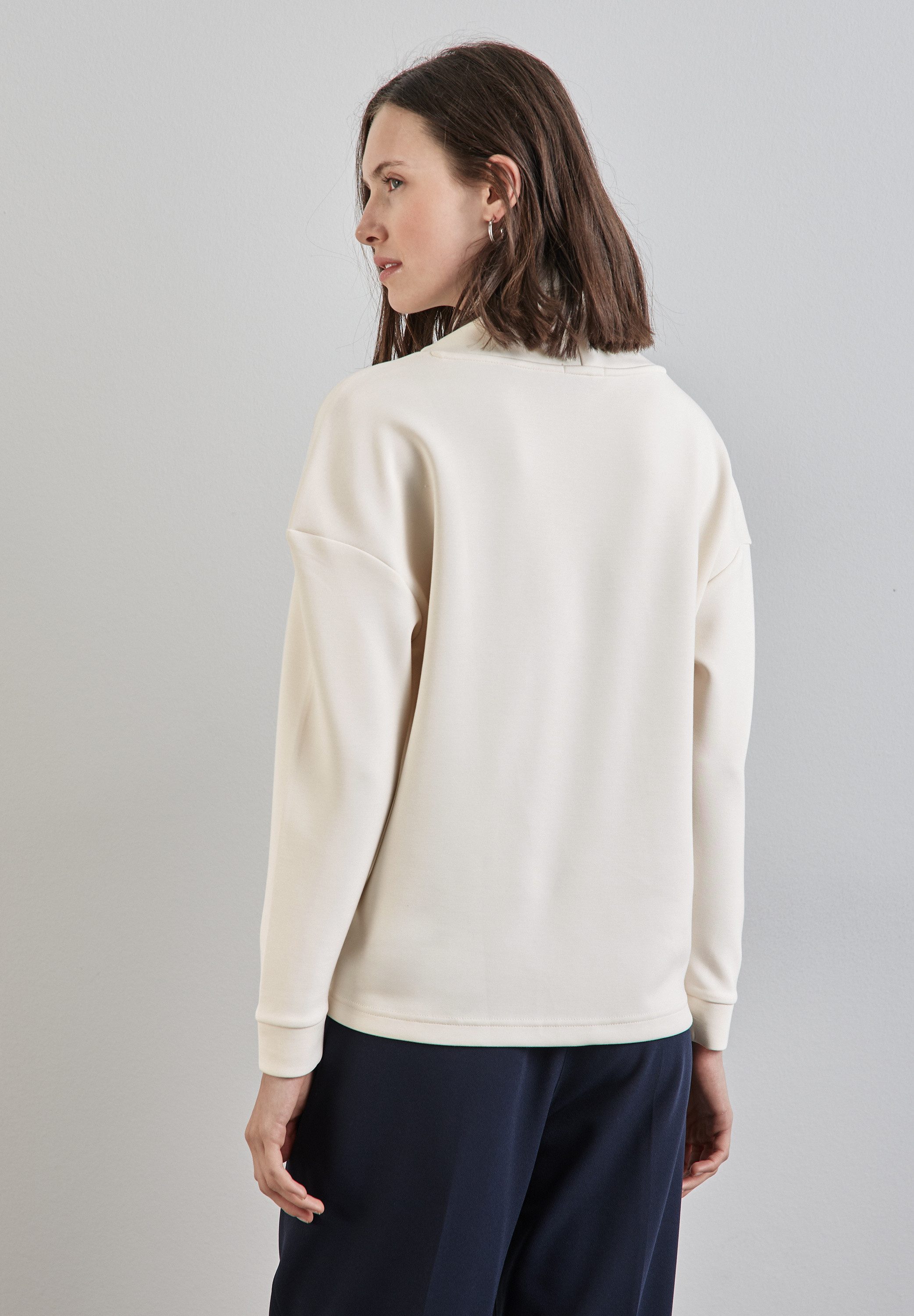 STREET ONE Shirt met lange mouwen met grote kraag en koord