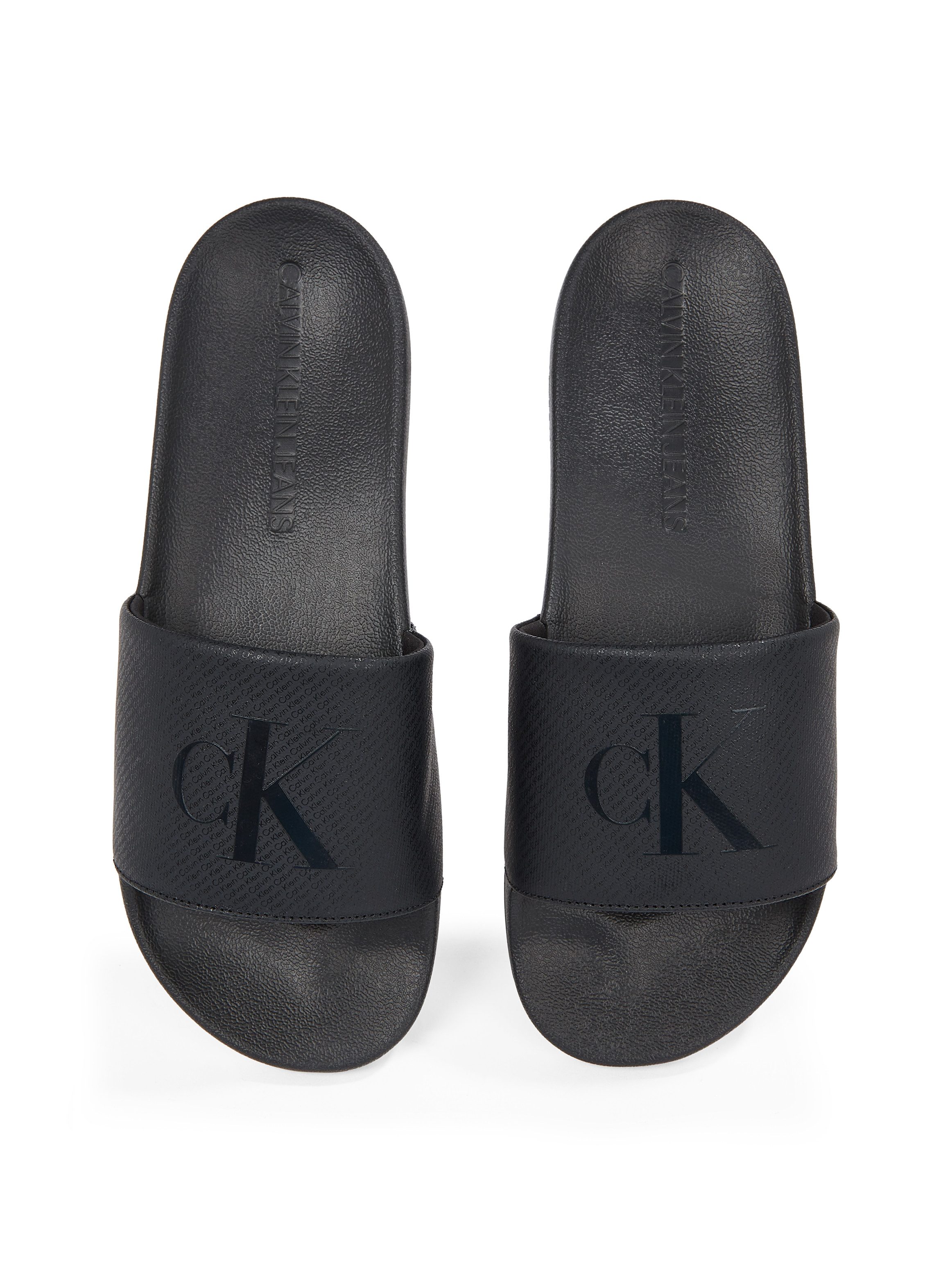 Calvin Klein Badslippers SLIDE AOP PRINT , slippers, poolslides, zomerschoen, strand-schoen met logo