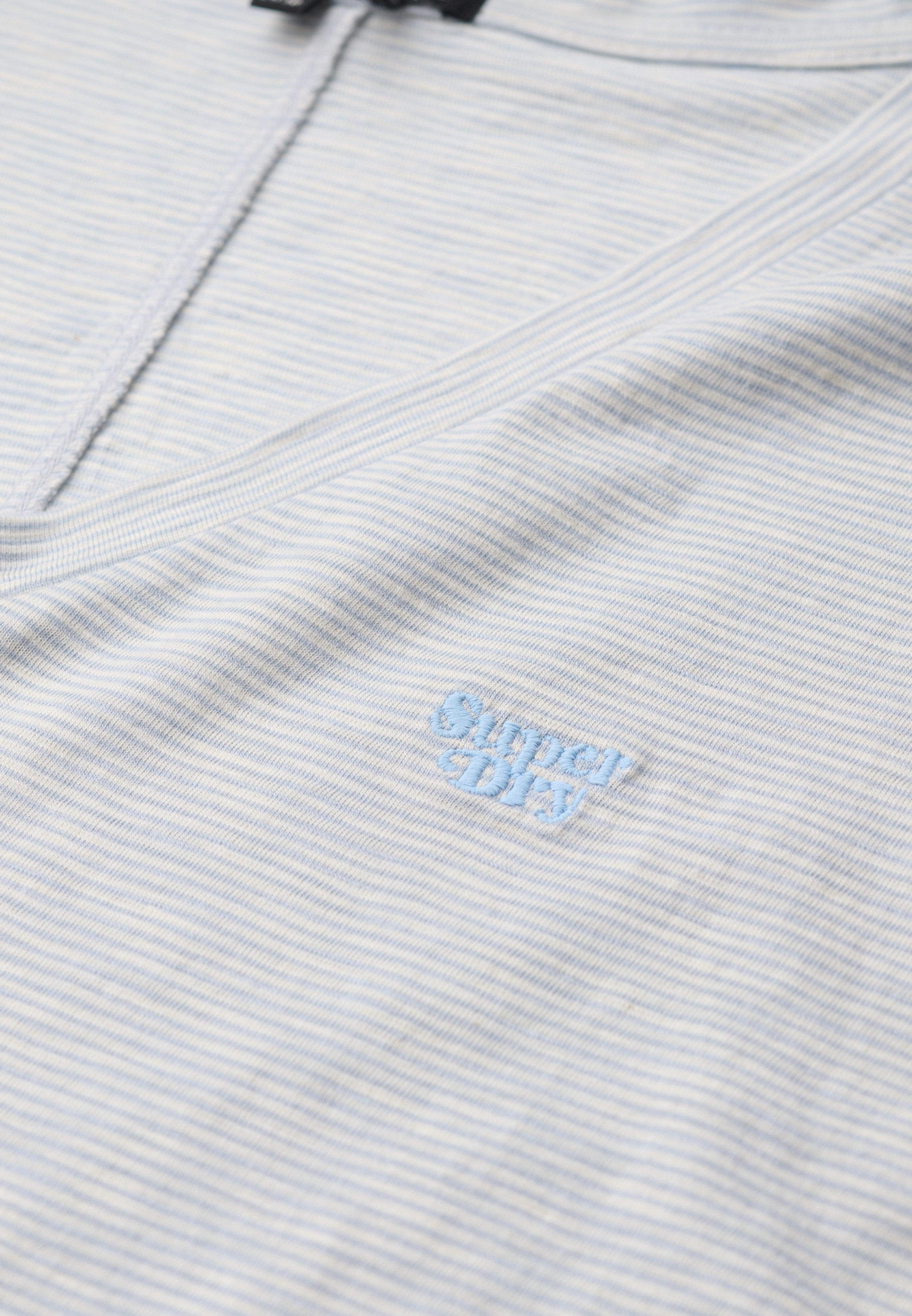 Superdry Shirt met V-hals STUDIOS SLUB EMB VEE TEE gestructureerd t-shirt met v-hals en borduursel