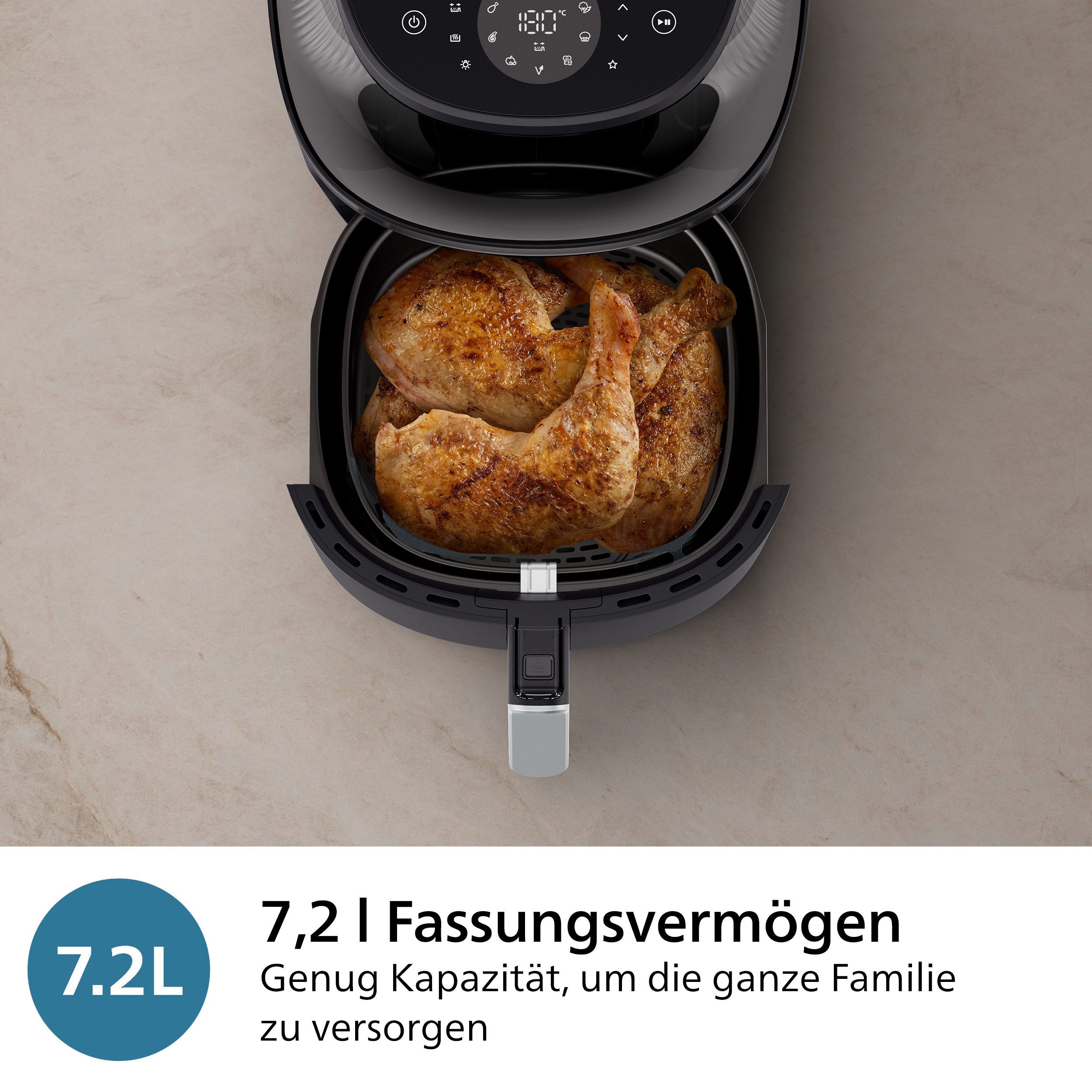 Philips Airfryer 3000 NA342/00, mit 7.2L, Sichtfenster