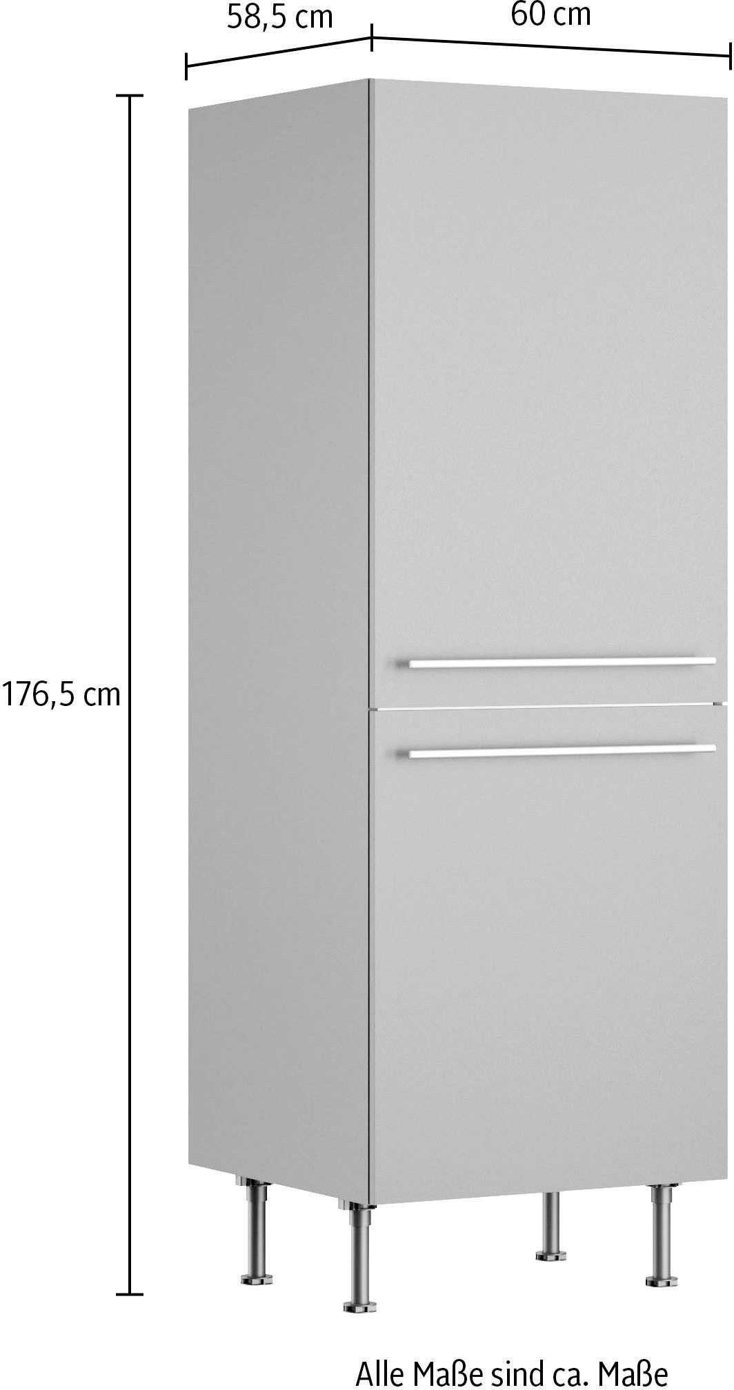 OPTIFIT Koelkastombouw KS-Bern2 Breedte 60 cm, hoogte 176,6 cm, 2 deuren (hoogte 89,2/70 cm), 1 legplank
