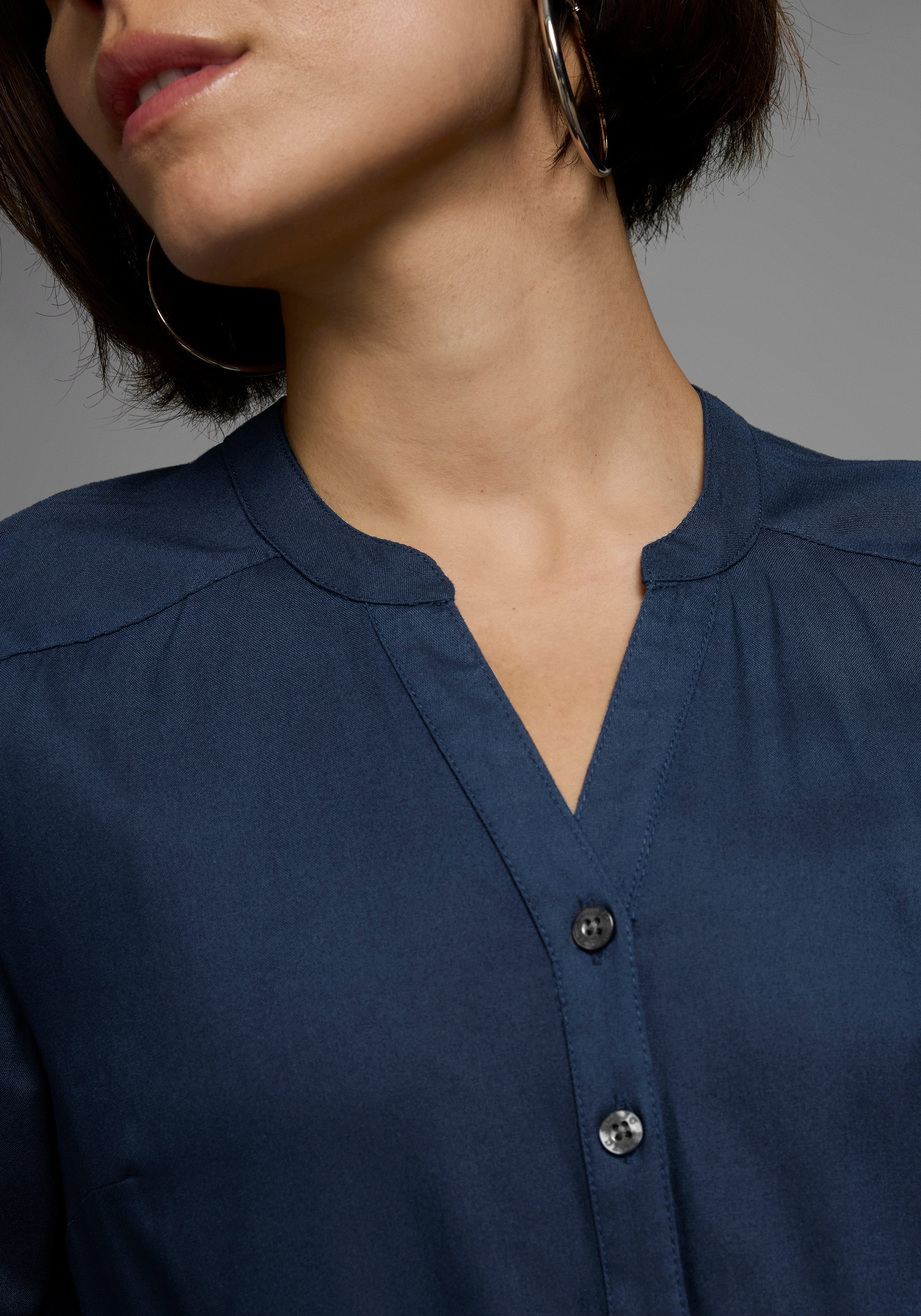 AJC Overhemdblouse van soepelvallende viscose