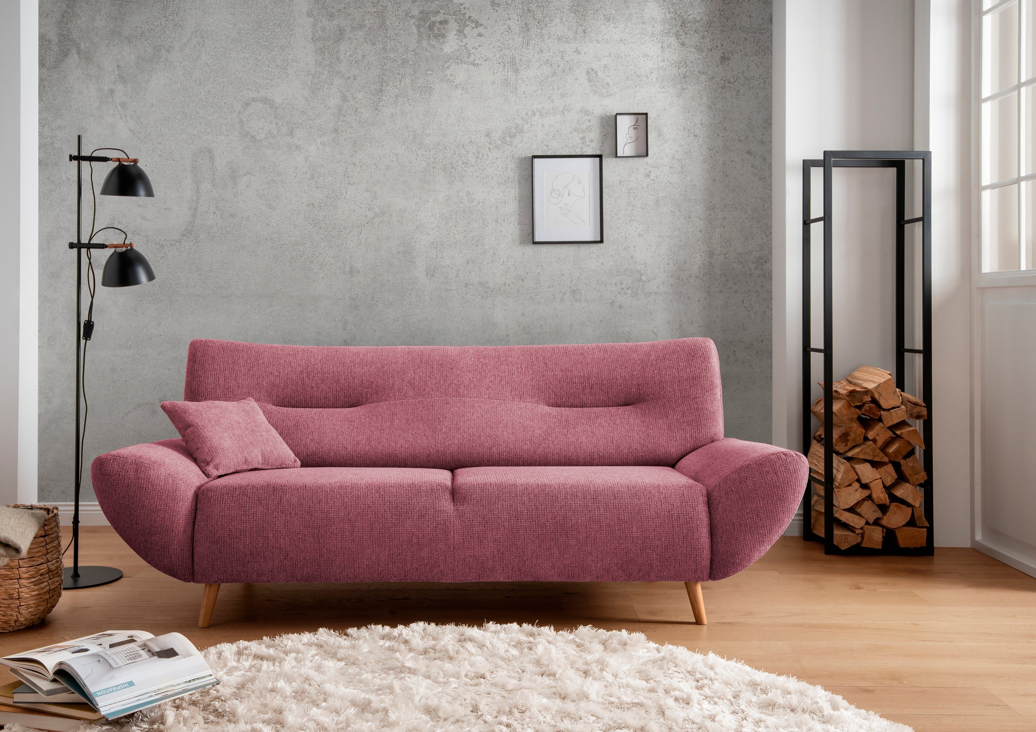 INOSIGN Zithoek Drago, modern en tijdloos, actuele vormtaal, comfortabel leverbaar als fauteuil/hoekbank, diverse stoffen, incl. 2 sierkussens (set, 2-delig)