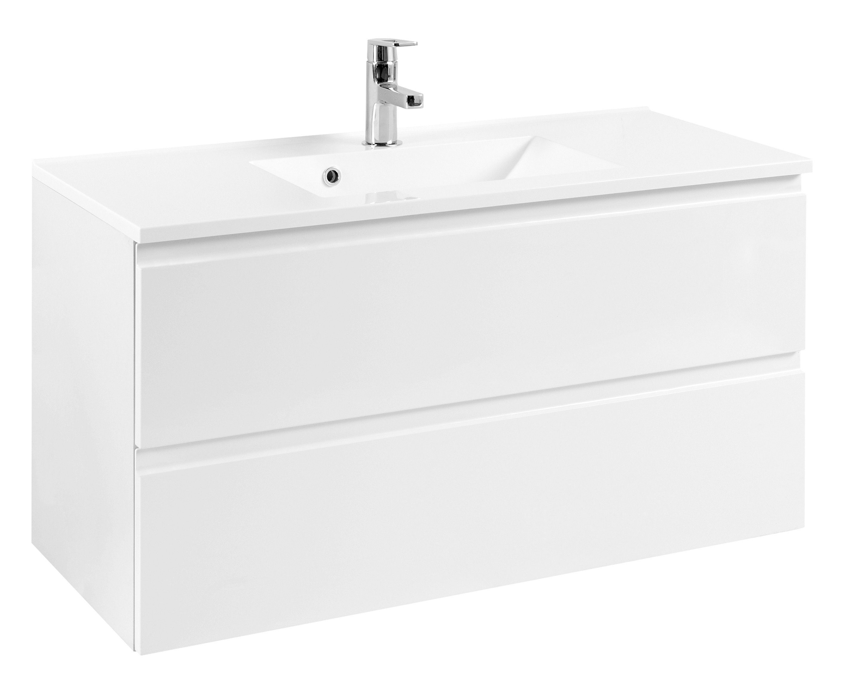 welltime Wastafelonderkast Cardiff Breedte 100 cm wastafelmeubels wit