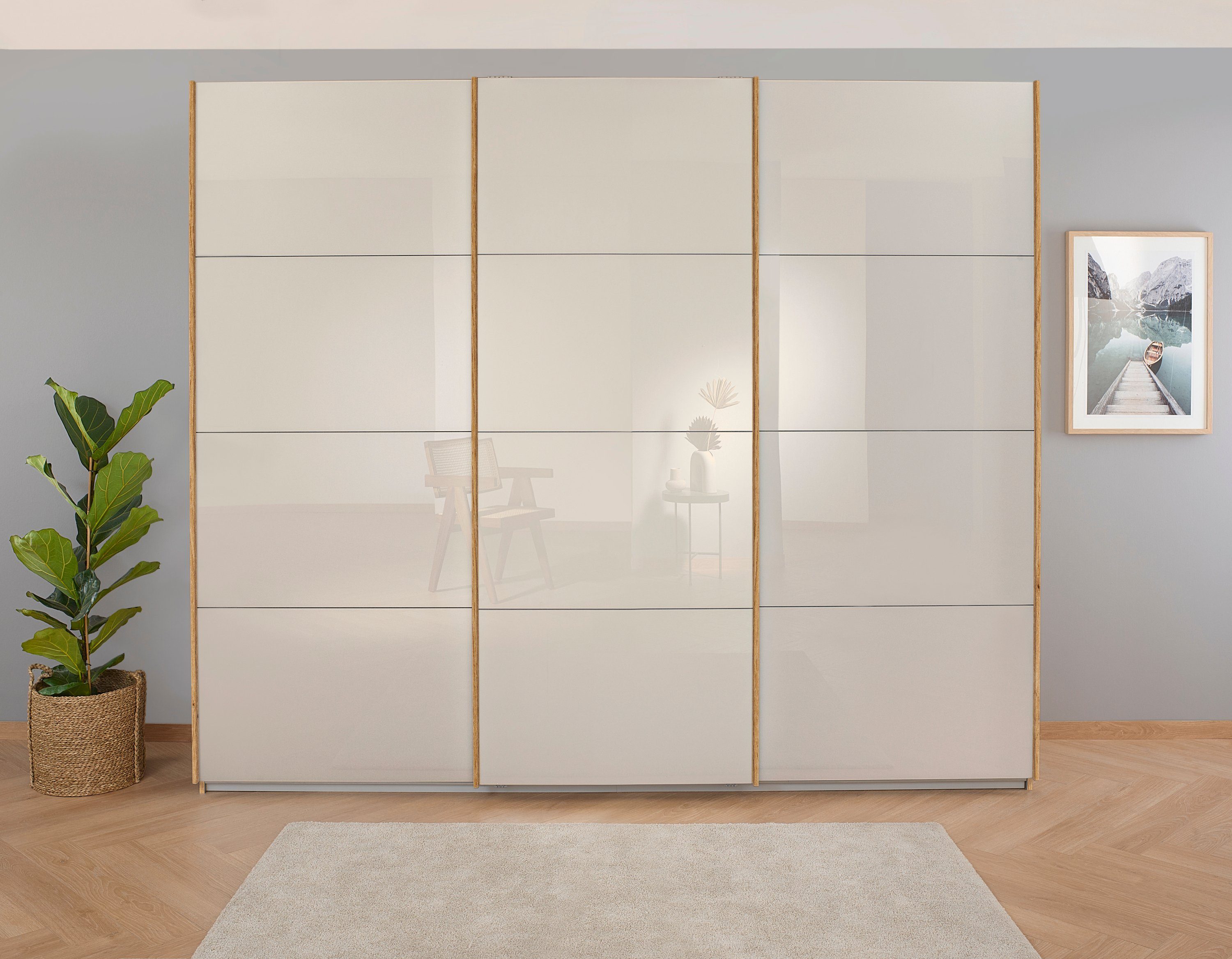rauch Zweefdeurkast Kledingkast kast garderobe KOLUNA met hoogwaardige glasfront