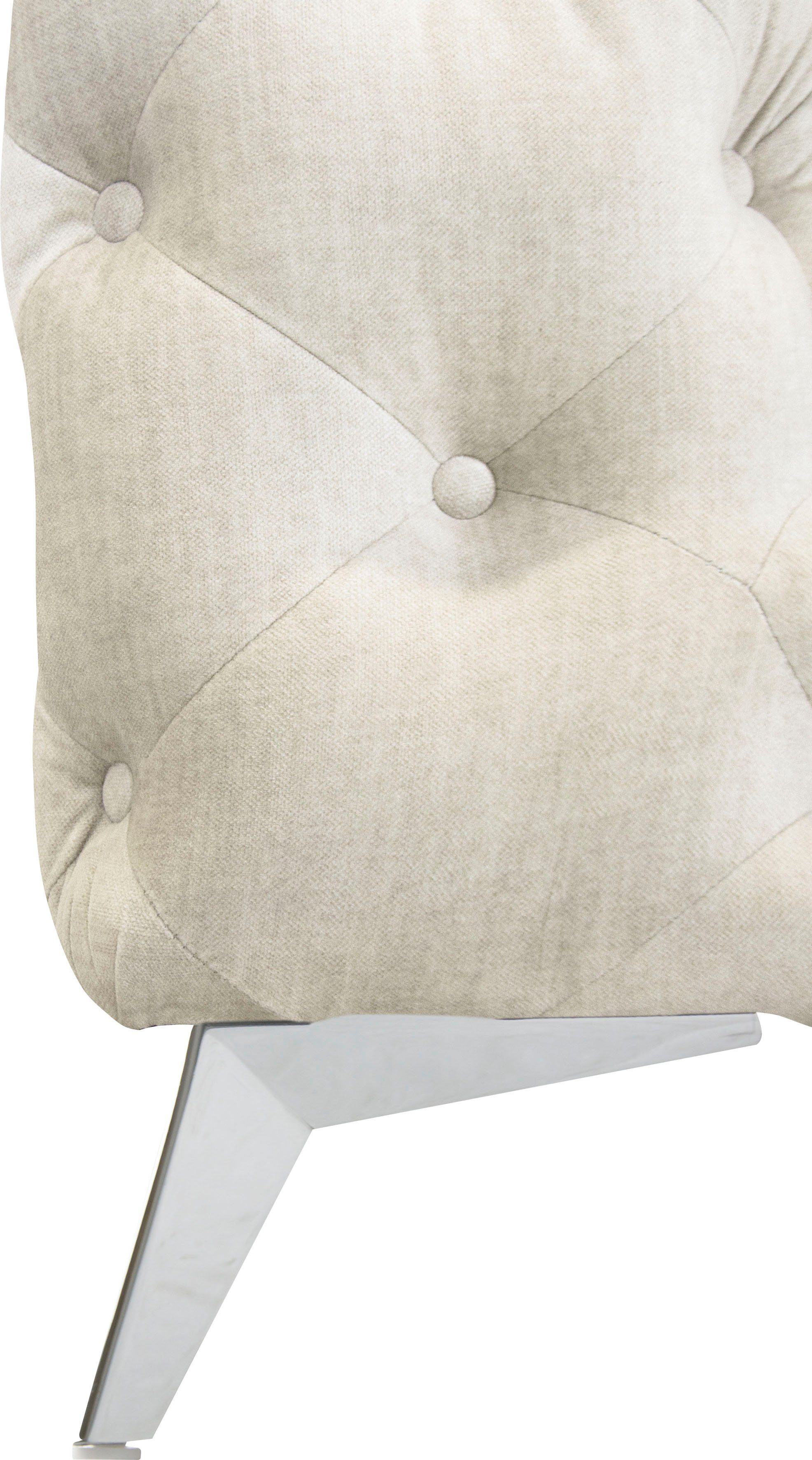 Leonique Chesterfield-bank Glynis L-vorm luxueuze capitonnage, moderne chesterfield look, kleur van de poten ter keuze