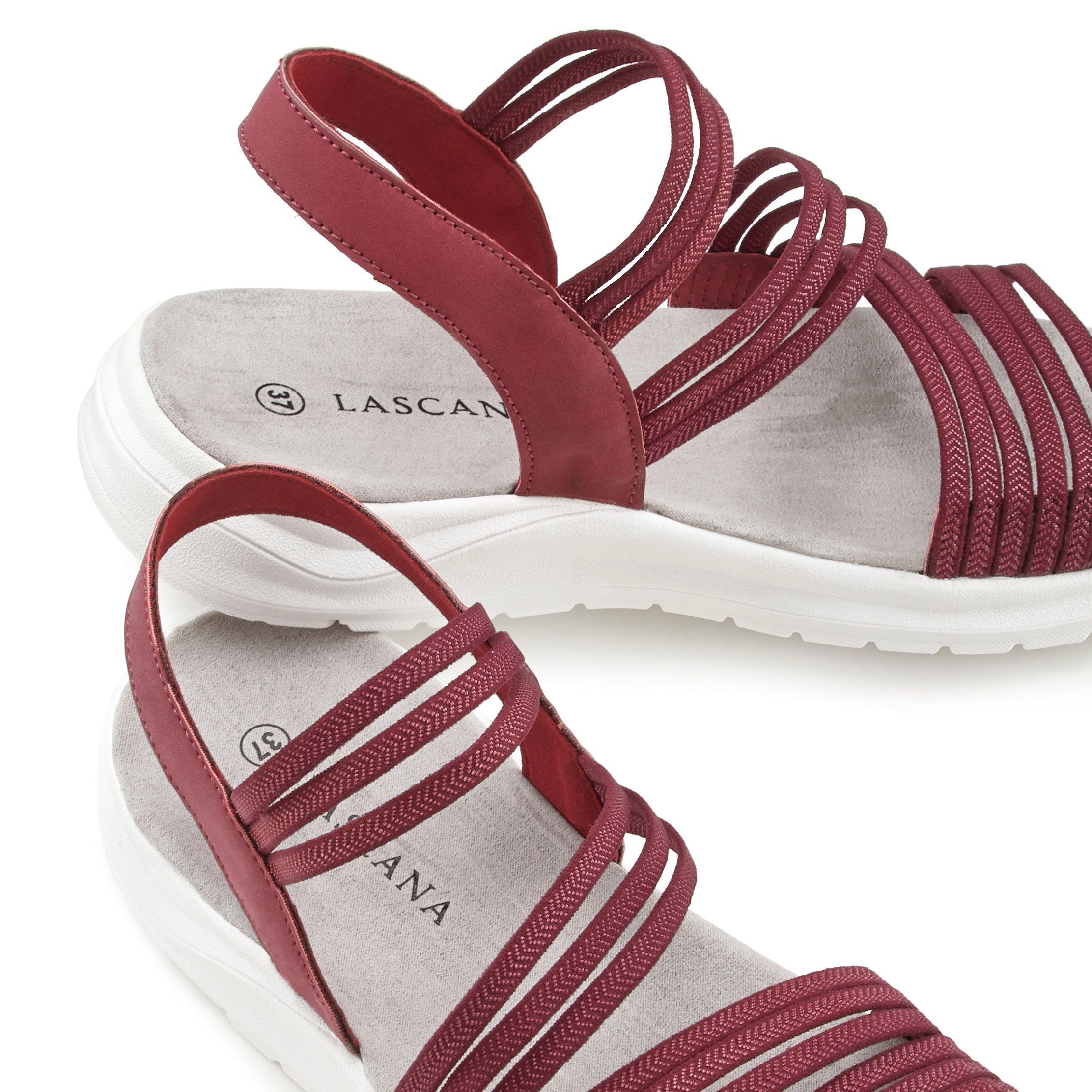 Lascana Sandalen Zomerschoen Sandalette, zomerschoen, ultralichte zool, elastische bandjes VEGAN