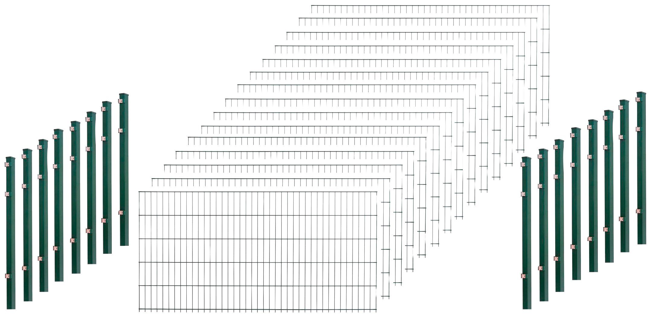 Peddy Shield Dubbelstaafmat hekwerk 83 cm hoog, 15 matten voor 30 m hekwerk, met 16 palen (set)