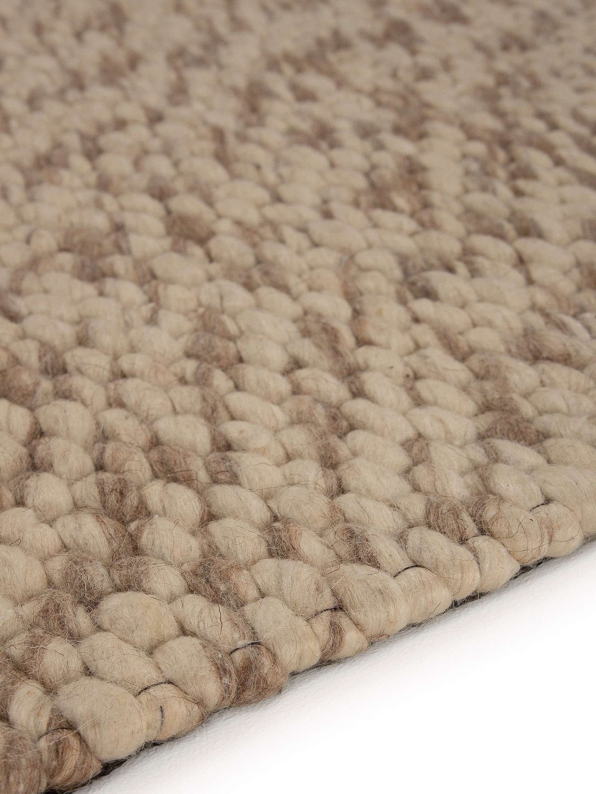 carpetfine Wollen kleed Sina grove structuur, tijdloos design, 100% wol, woonkamer