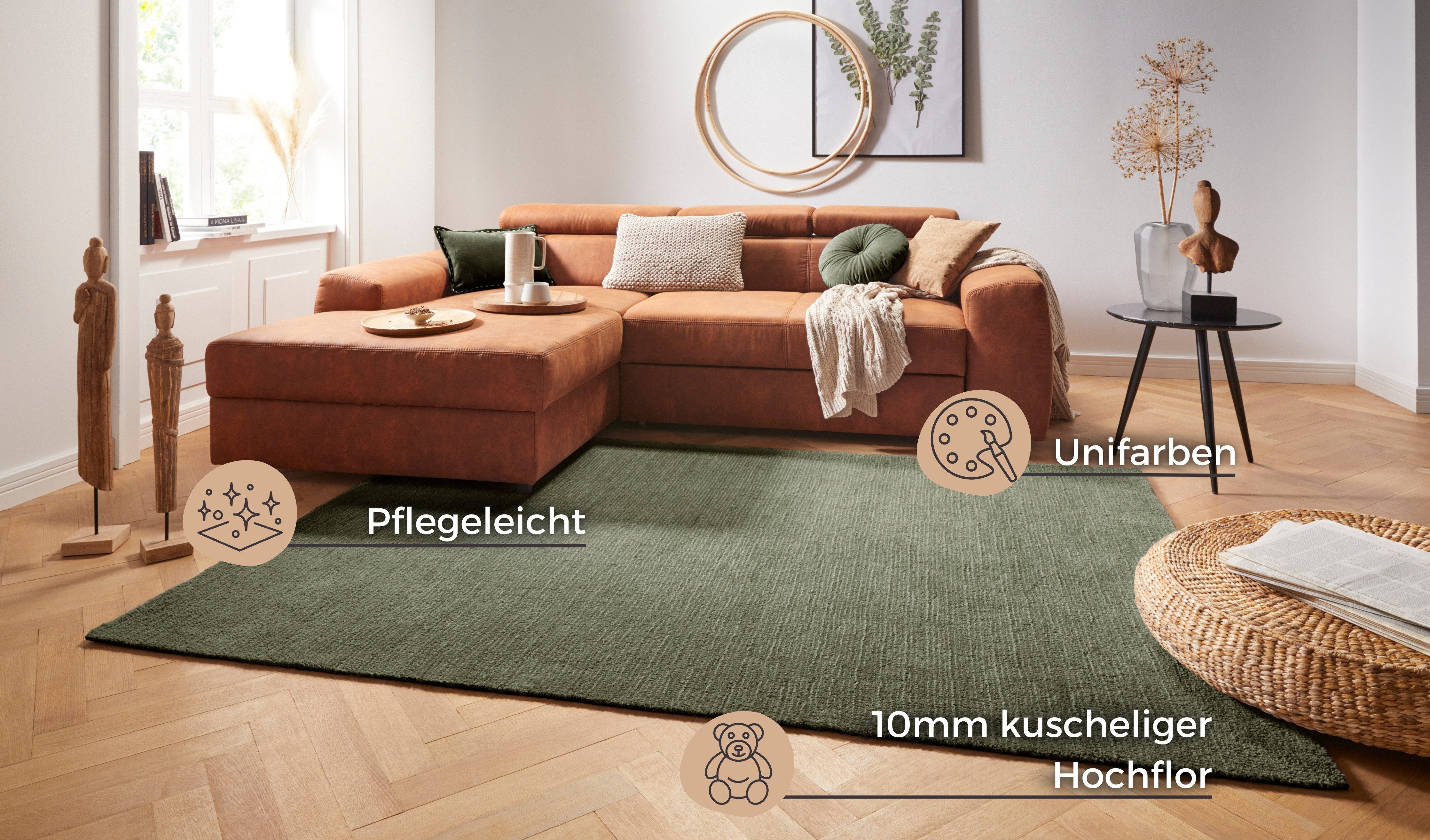 HANSE Home Vloerkleed Supersoft Kortpolig, loper modern, effen, woonkamer, slaapkamer