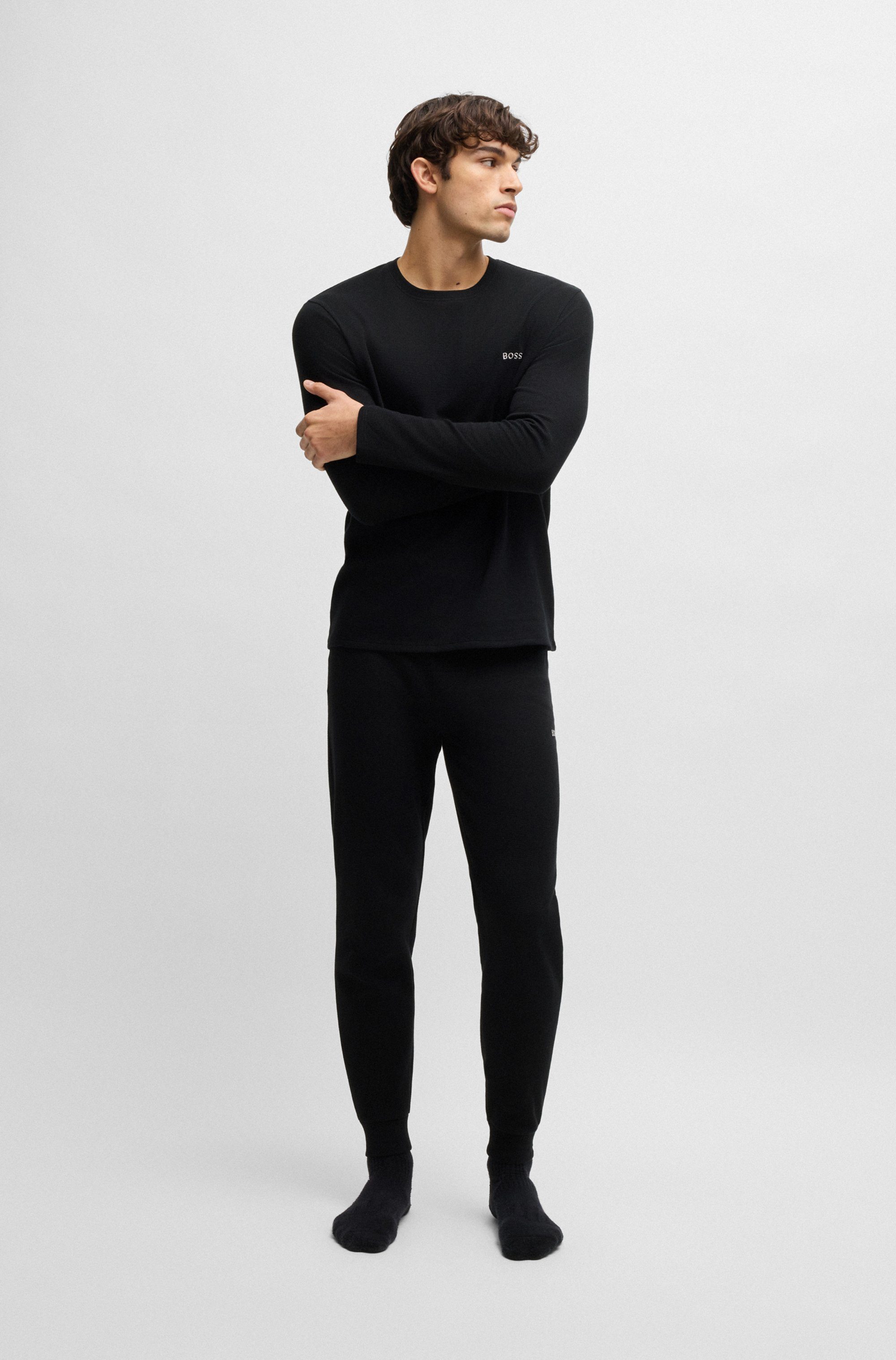 BOSS Pyjama top Waffle LS-Shirt