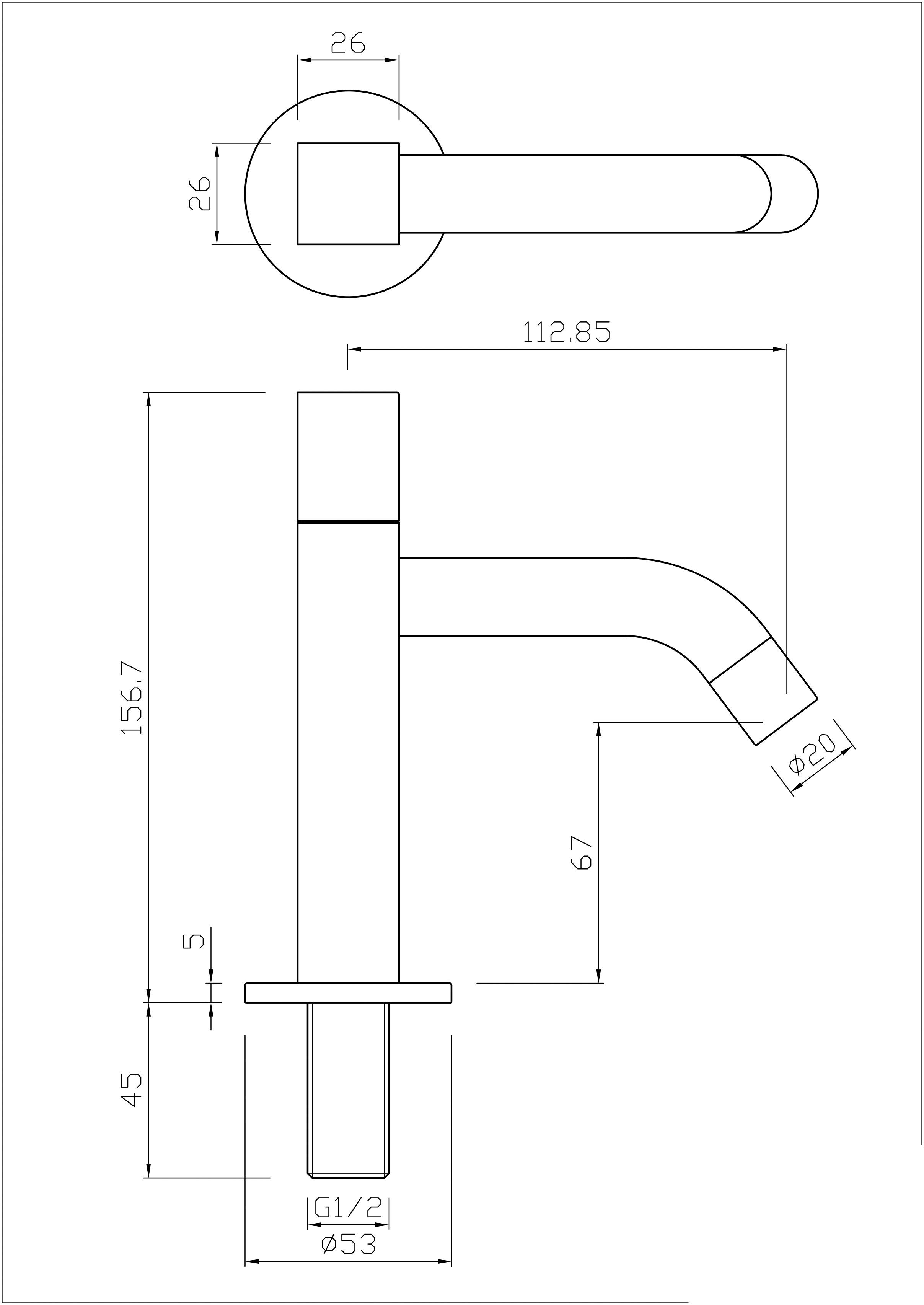 ADOB Wastafelkraan Palazzo Hoekig, 145 mm