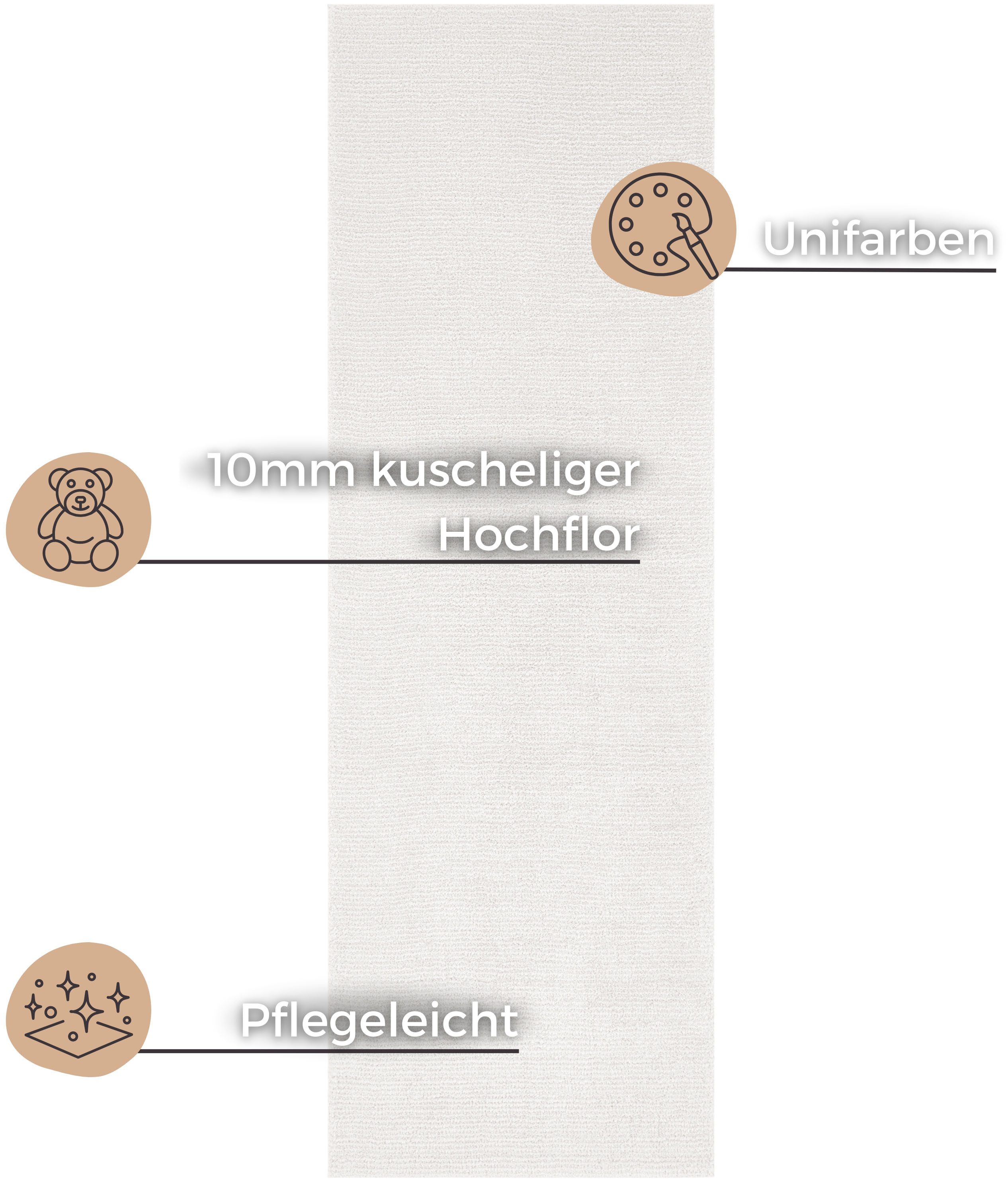 HANSE Home Vloerkleed Supersoft Kortpolig, loper modern, effen, woonkamer, slaapkamer