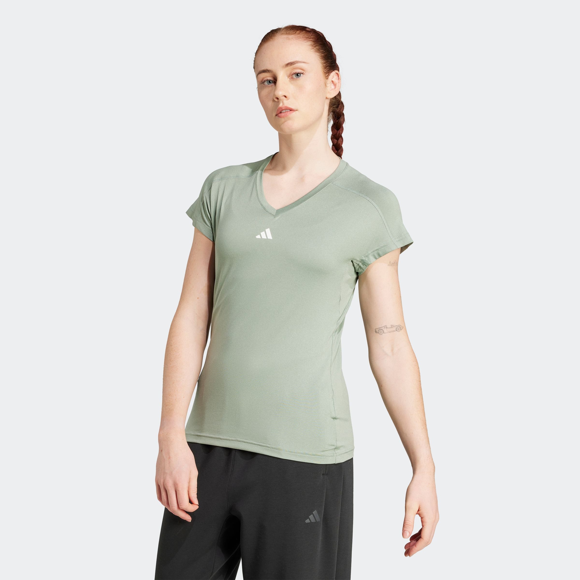 adidas Performance T-shirt TR-ES MIN T Trainingsshirt, vochtabsorberend met V-hals
