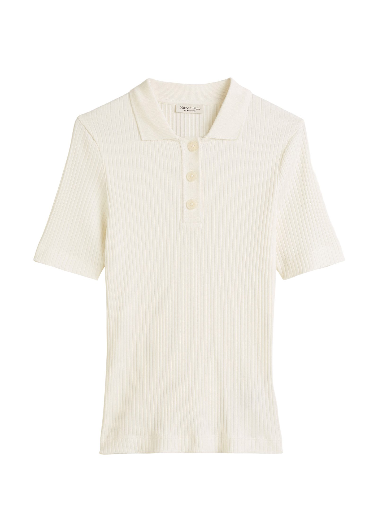 Marc O'Polo Poloshirt in casual ribstructuur