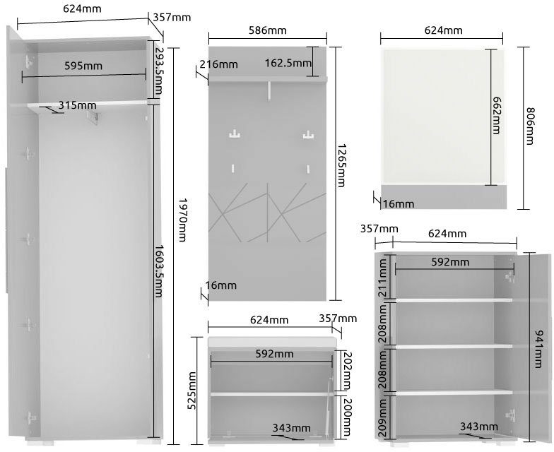 Places of Style Plank Stela Set, 2 stuks