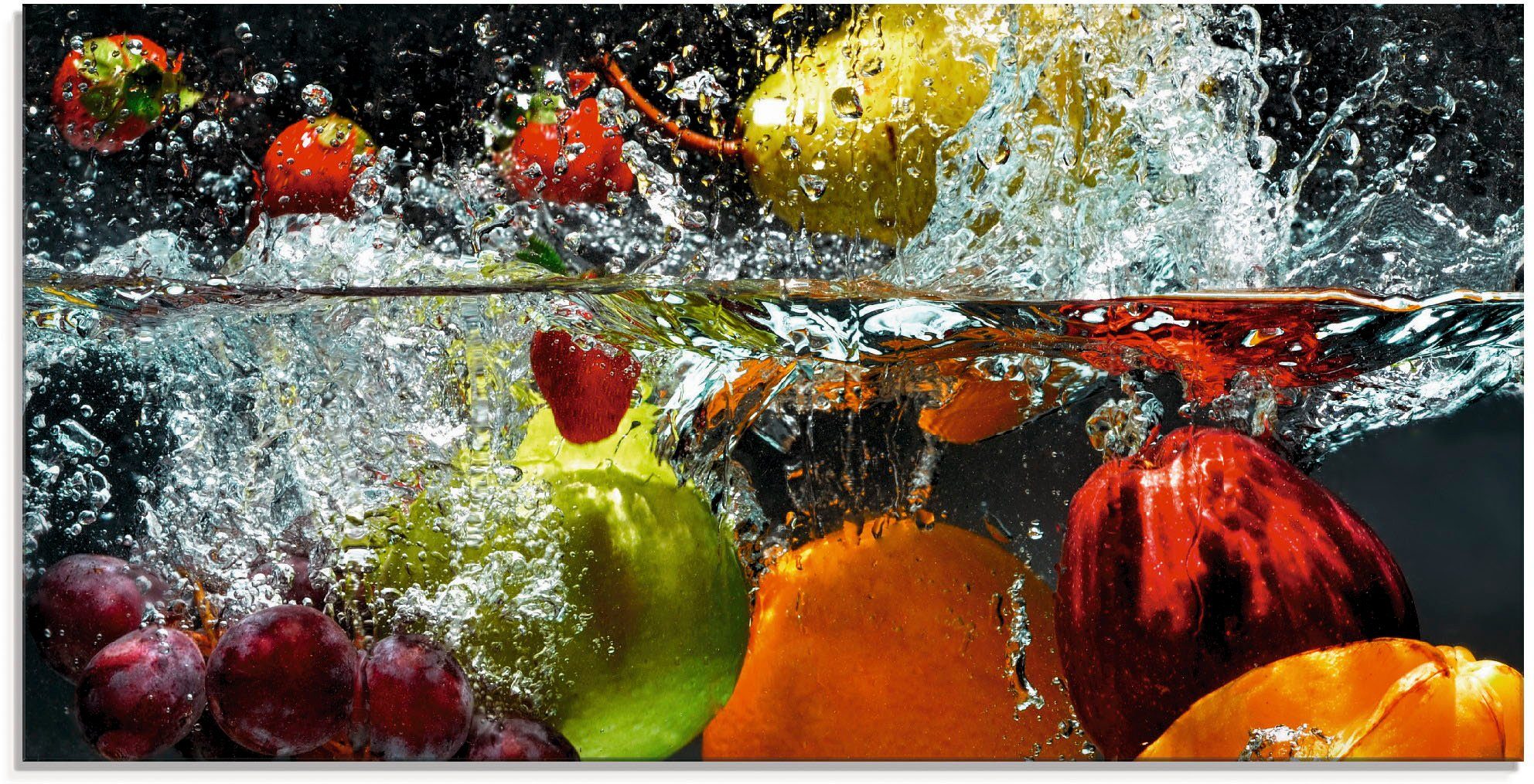 Artland Print op glas Fruit in opspattend water (1 stuk)