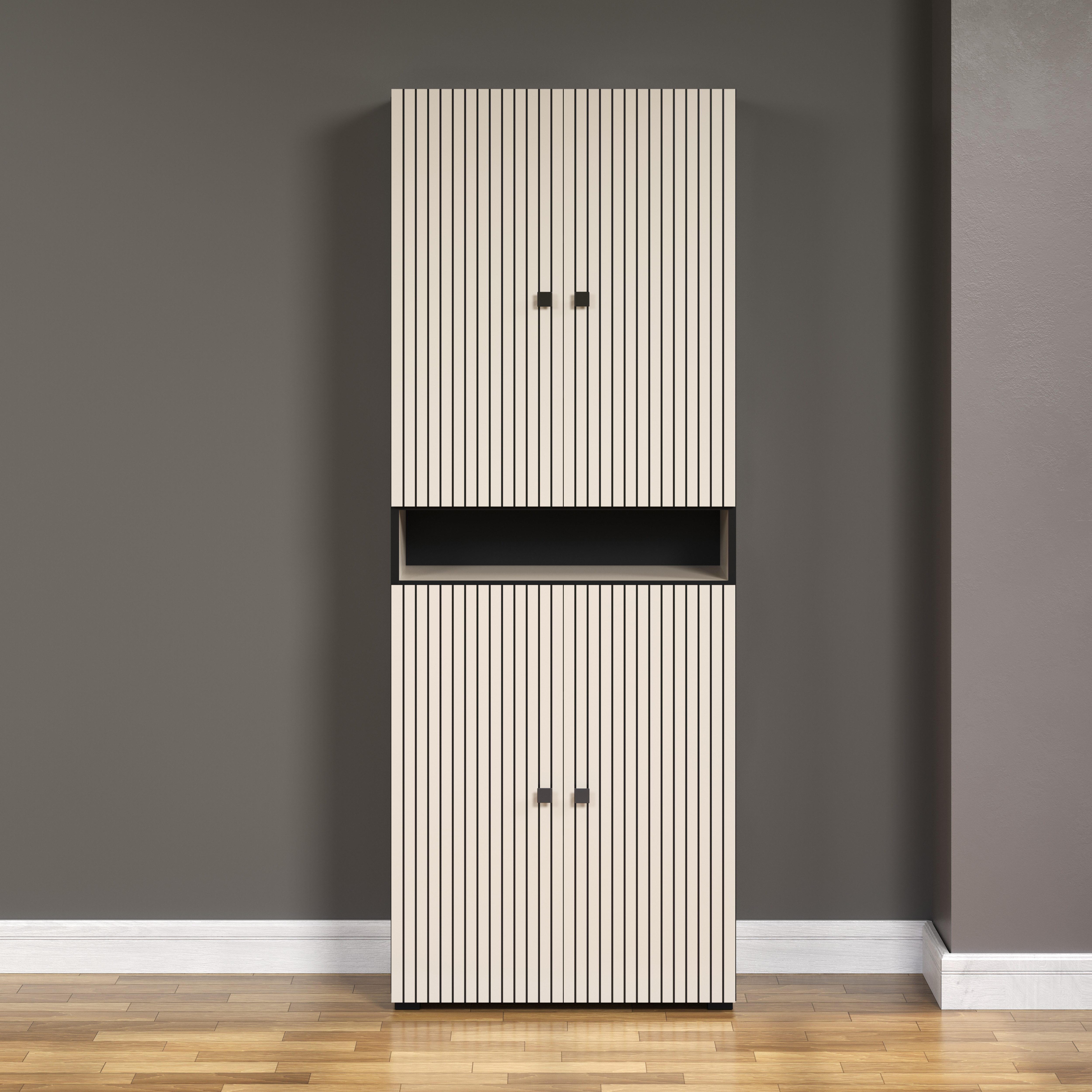 welltime Hoge kast Amrum Breedte 40 cm, ruime hoge kast eik ribbellook badkamerkast (1 stuk)