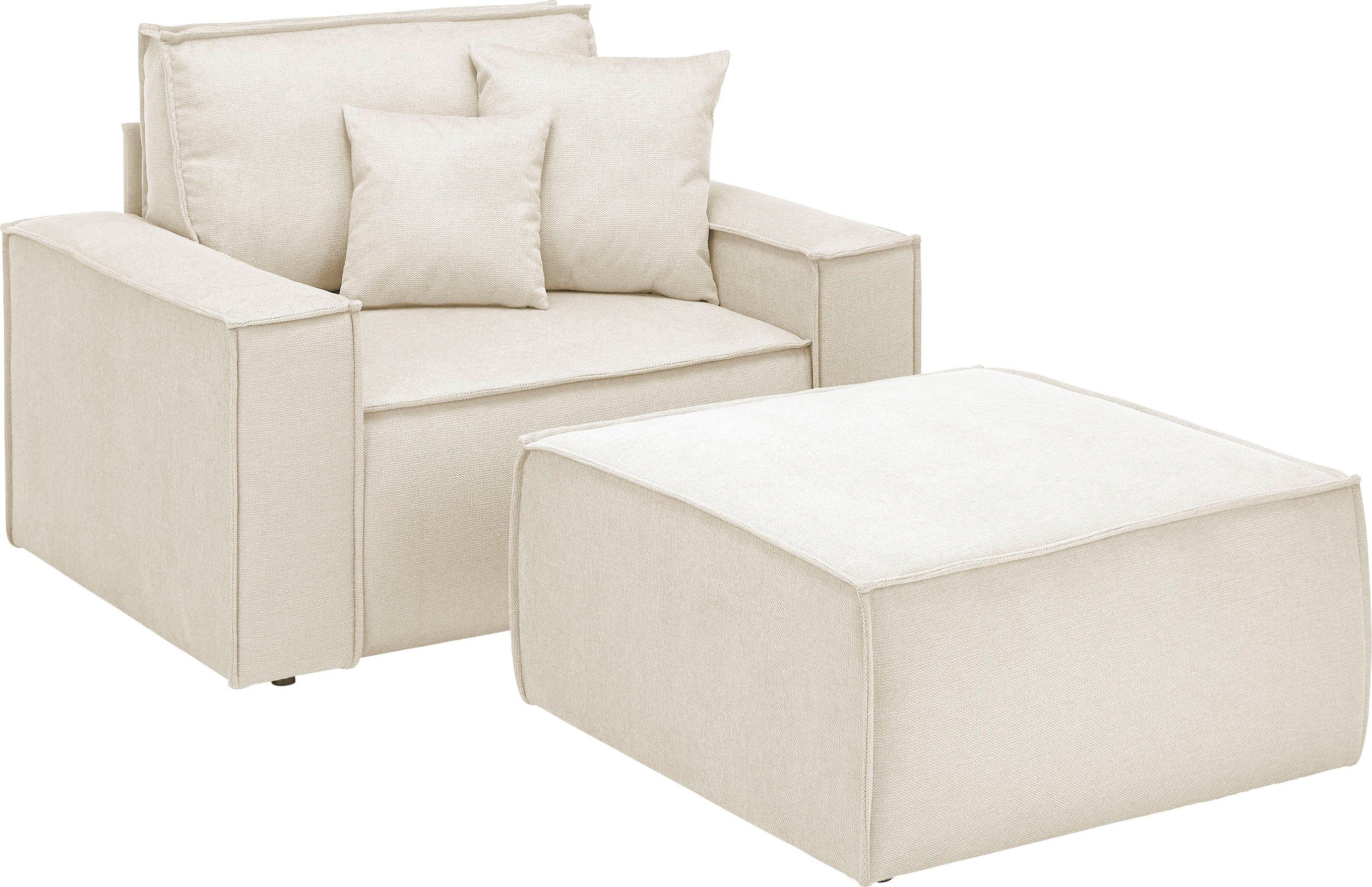 andas Loveseat Finnley Loveseat en hocker als set, passend bij de bekleding-serie Finnley (2-delig)