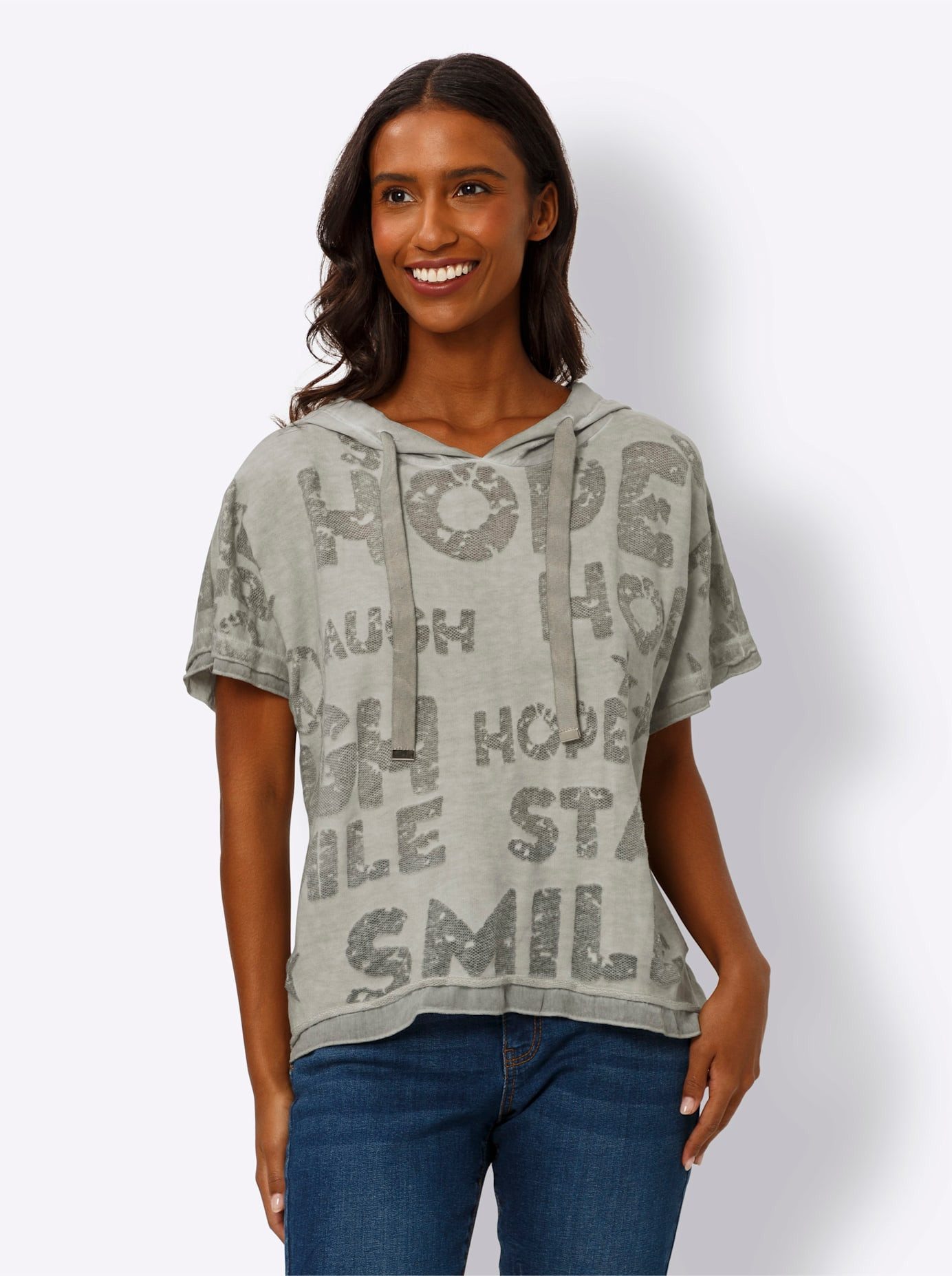 heine Shirt met korte mouwen Capuchonshirt (1-delig)