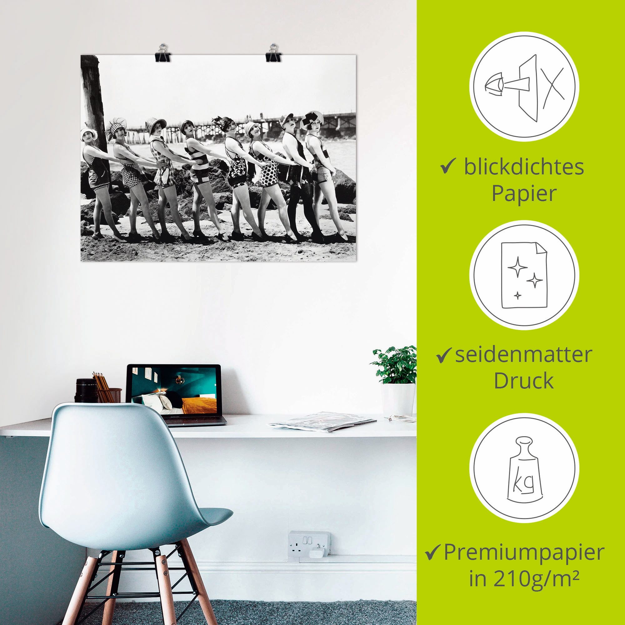 Artland Poster Badende schoonheden 1916 als artprint van aluminium, artprint op linnen, muursticker of poster in verschillende maten