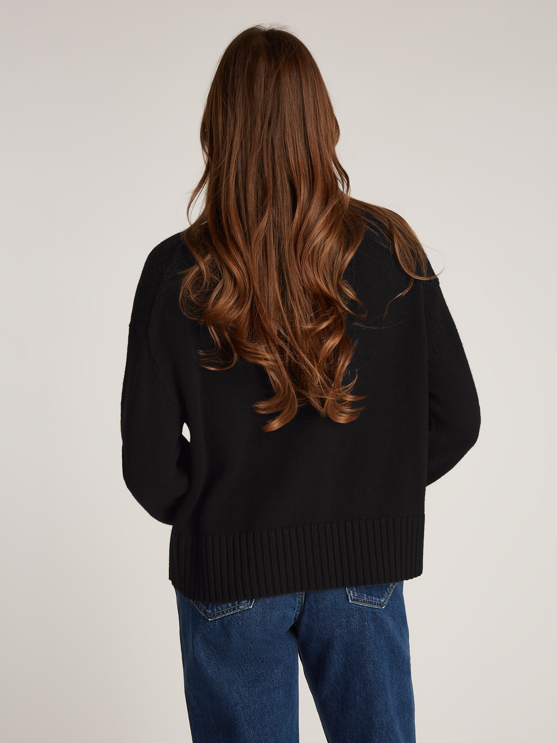 Calvin Klein Gebreide trui LOGO EMBRO SWEATER met geborduurd logo