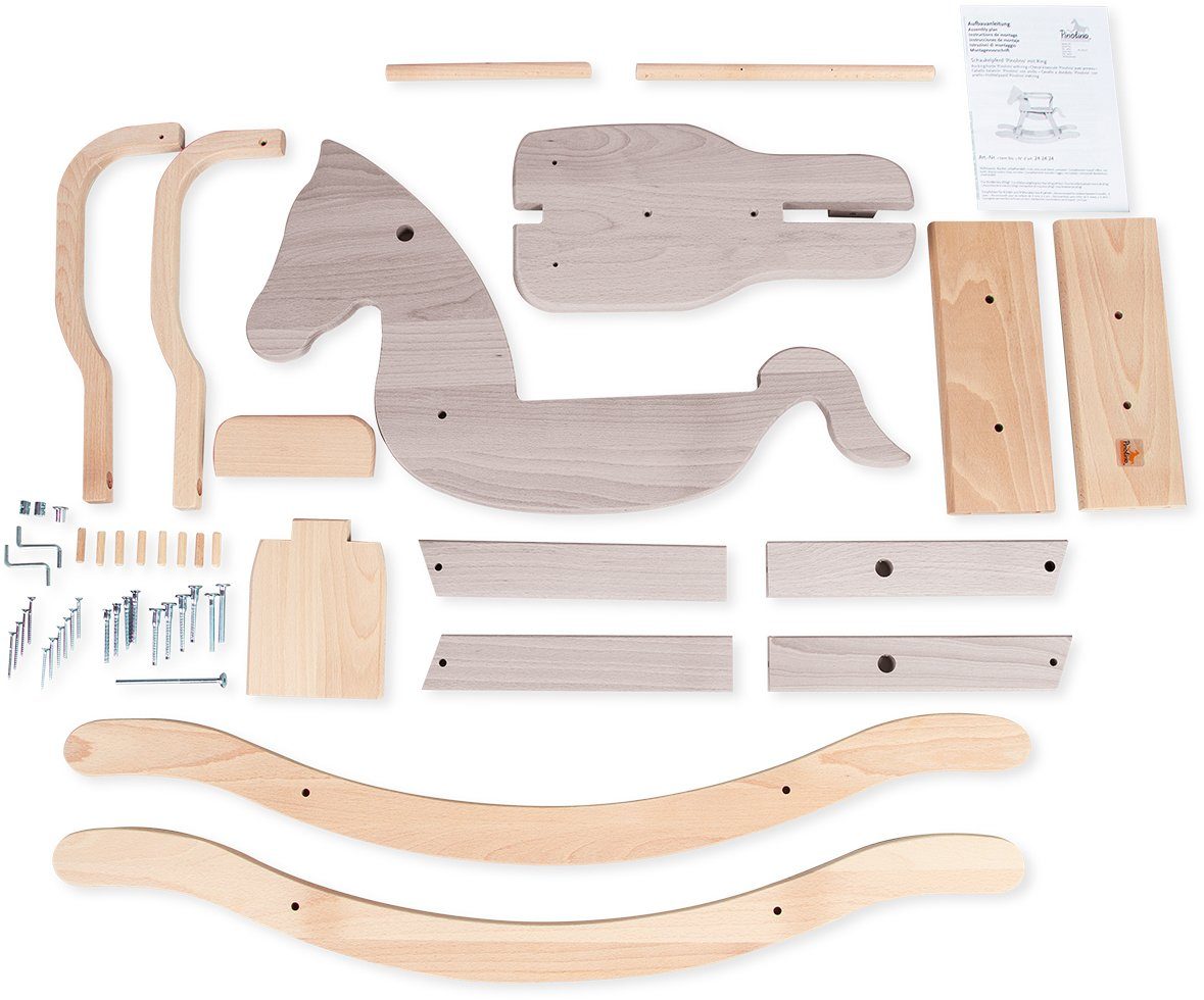 Pinolino® Hobbelpaard Pinolino, grijs/naturel van hout, made in europe