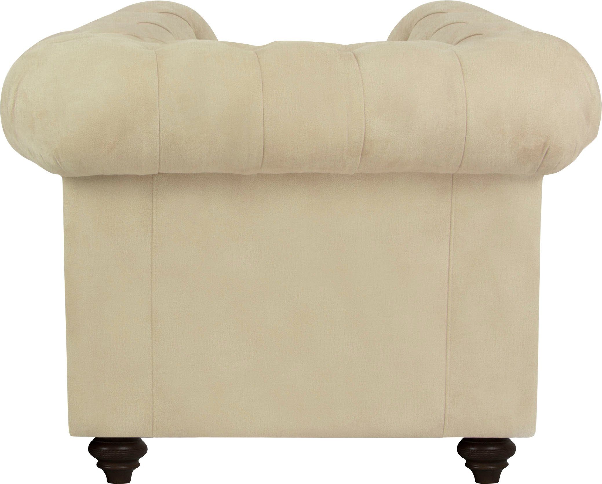 Home affaire Fauteuil Duc Chesterfield hoogwaardige capitonnage achter, fluwelige look met changerende look