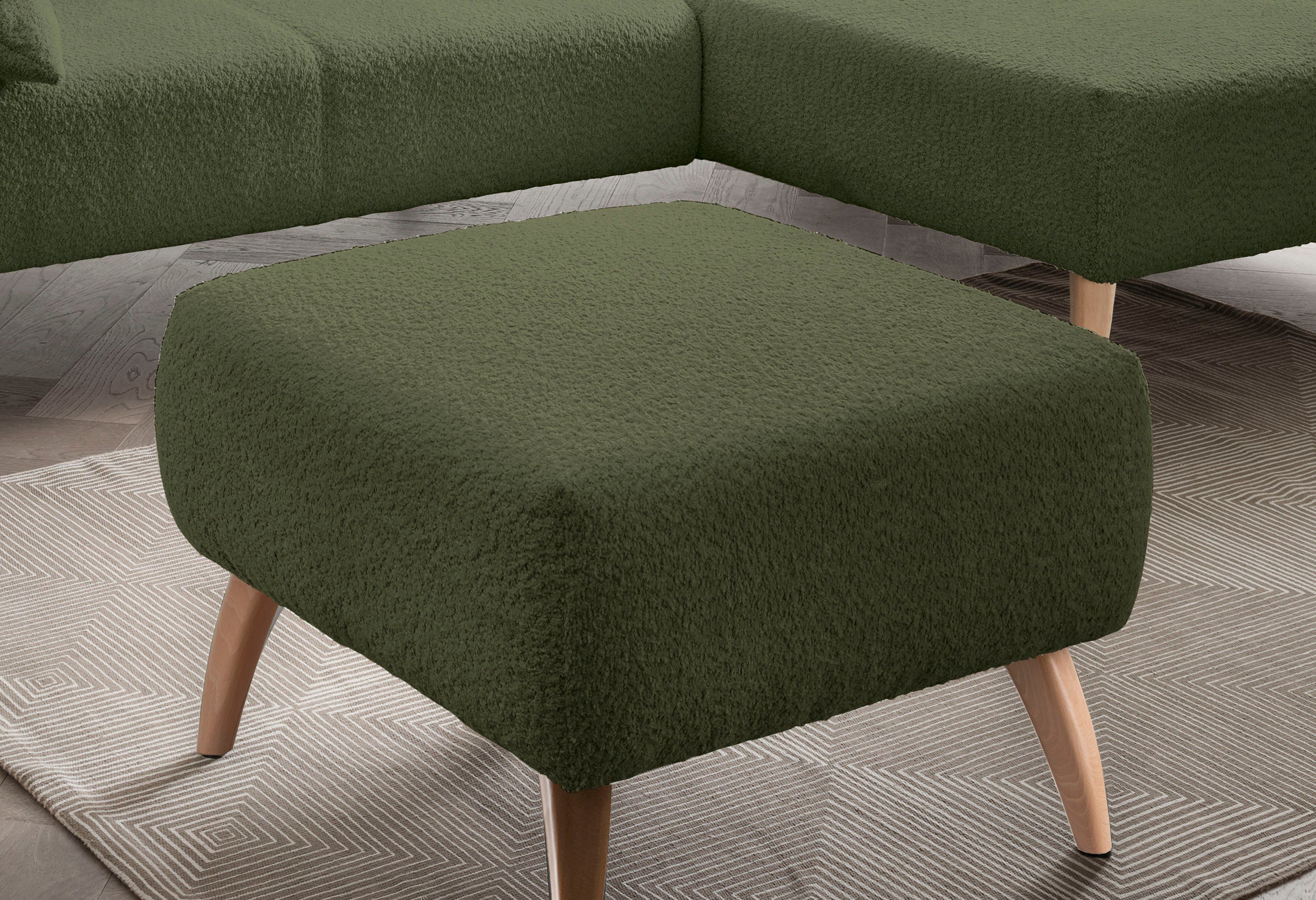 INOSIGN Hocker Colori Kleur houten poten naar keuze, verschillende stoffen, hoogwaardige stof