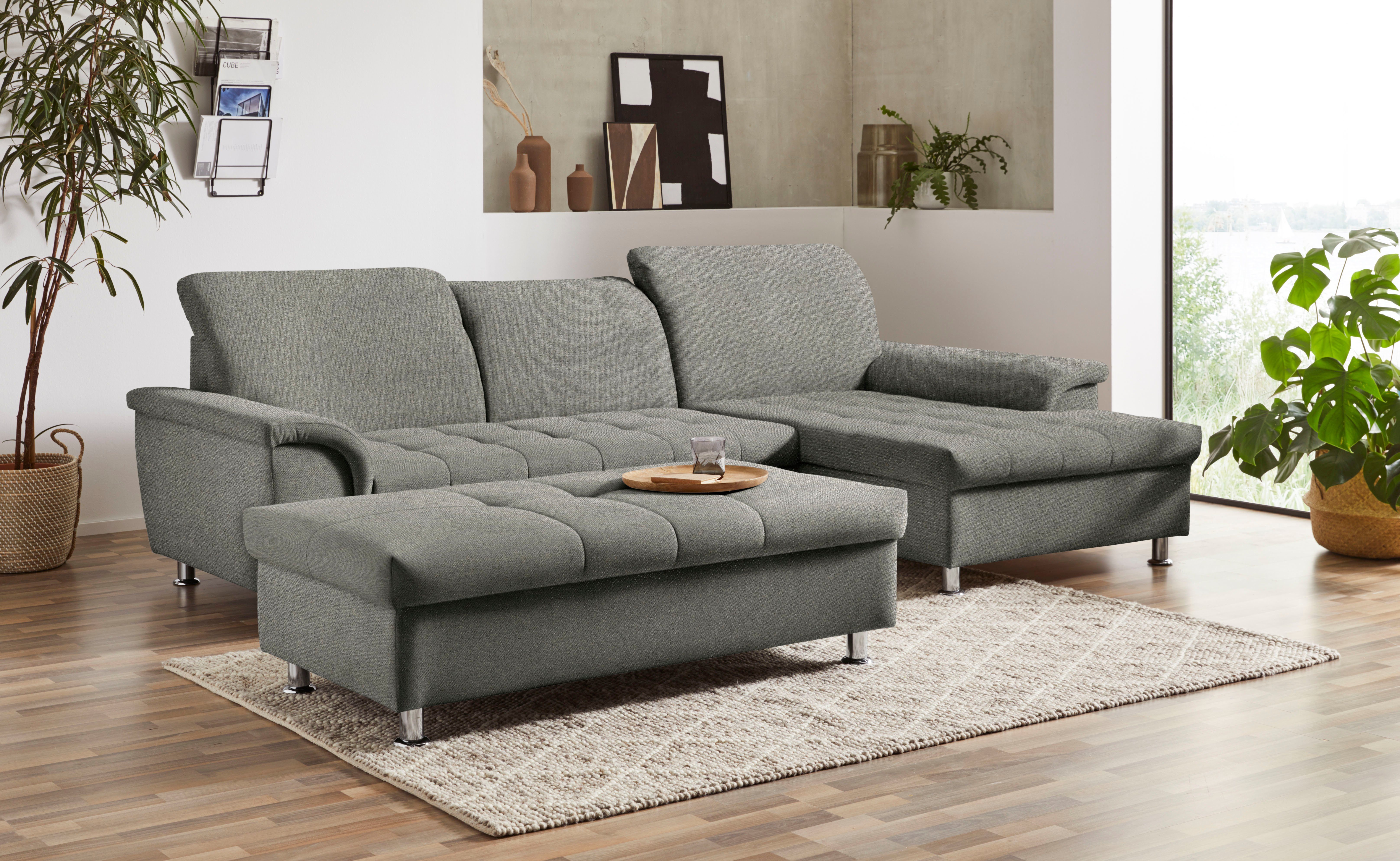 DOMO collection Hoekbank Franzi, tijdloos en elegant, moderne zittingstikking, L-Vorm