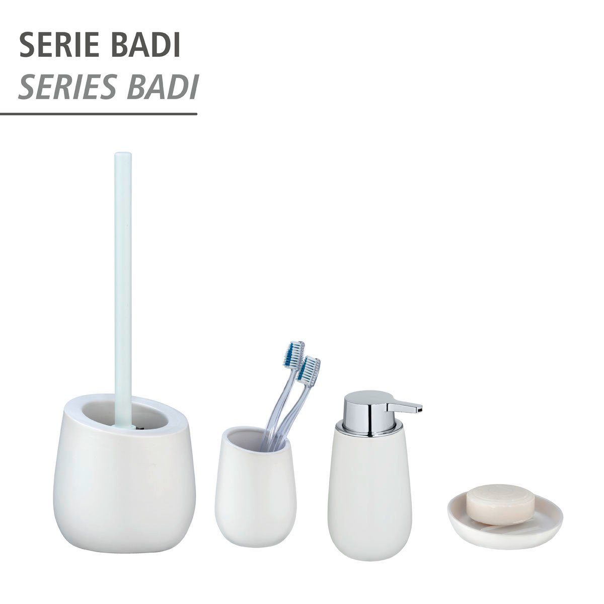 WENKO Zeepdispenser Badi Wit, keramiek, 320 ml (1-delig)