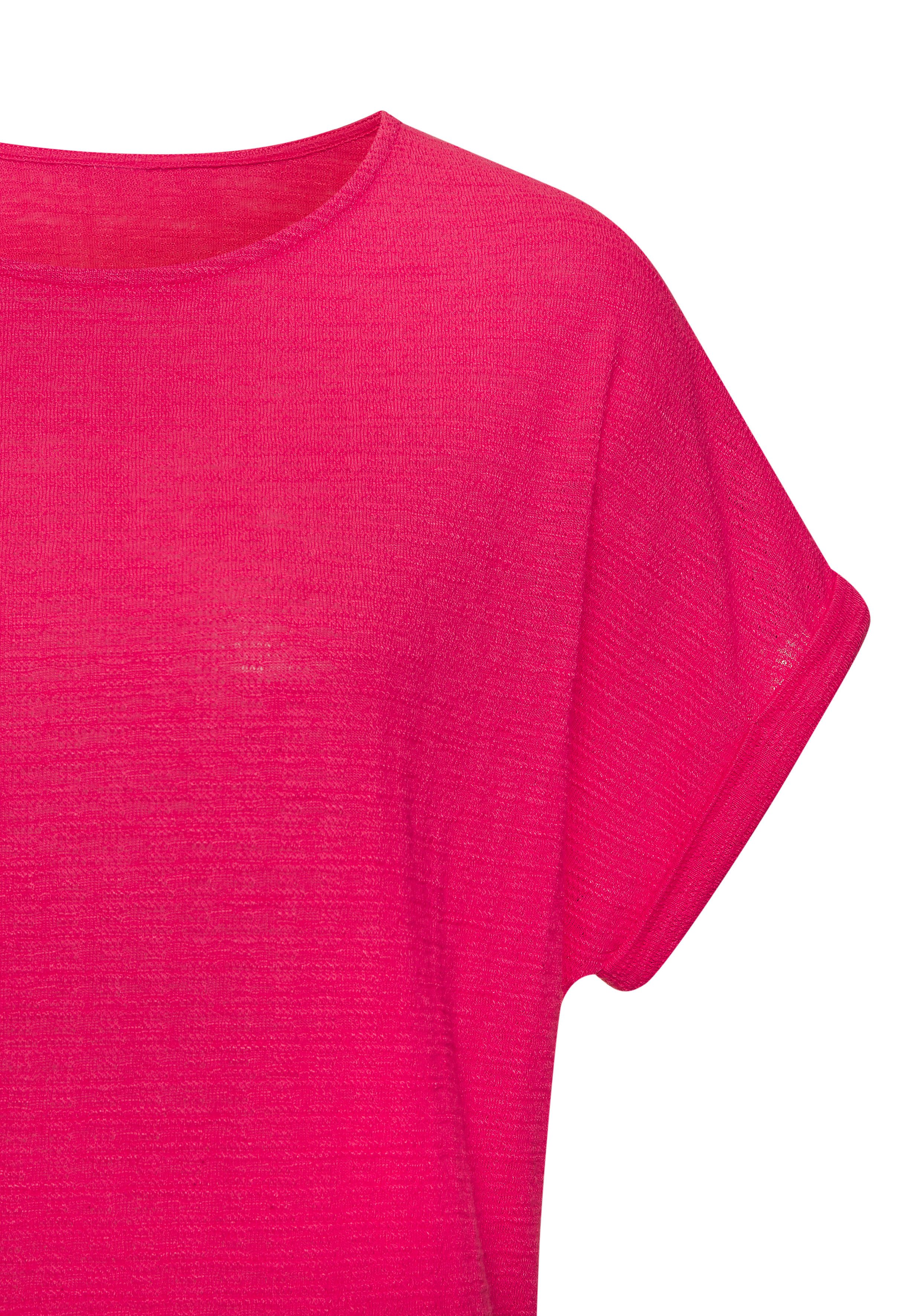 Vivance T-shirt Van strijkvrije structuur brei van kreukvrije structuurbrei en met gerecycled polyestervezels (Set van 2)