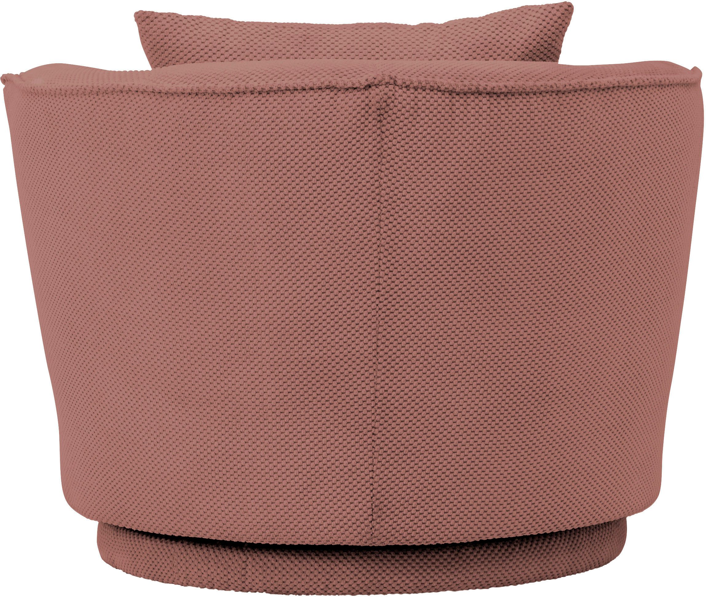 Leonique Draaibare fauteuil MAISIE, leesfauteuil, love seat, trendige stoffen mega cord en geweven velours, 360 graden draaibaar