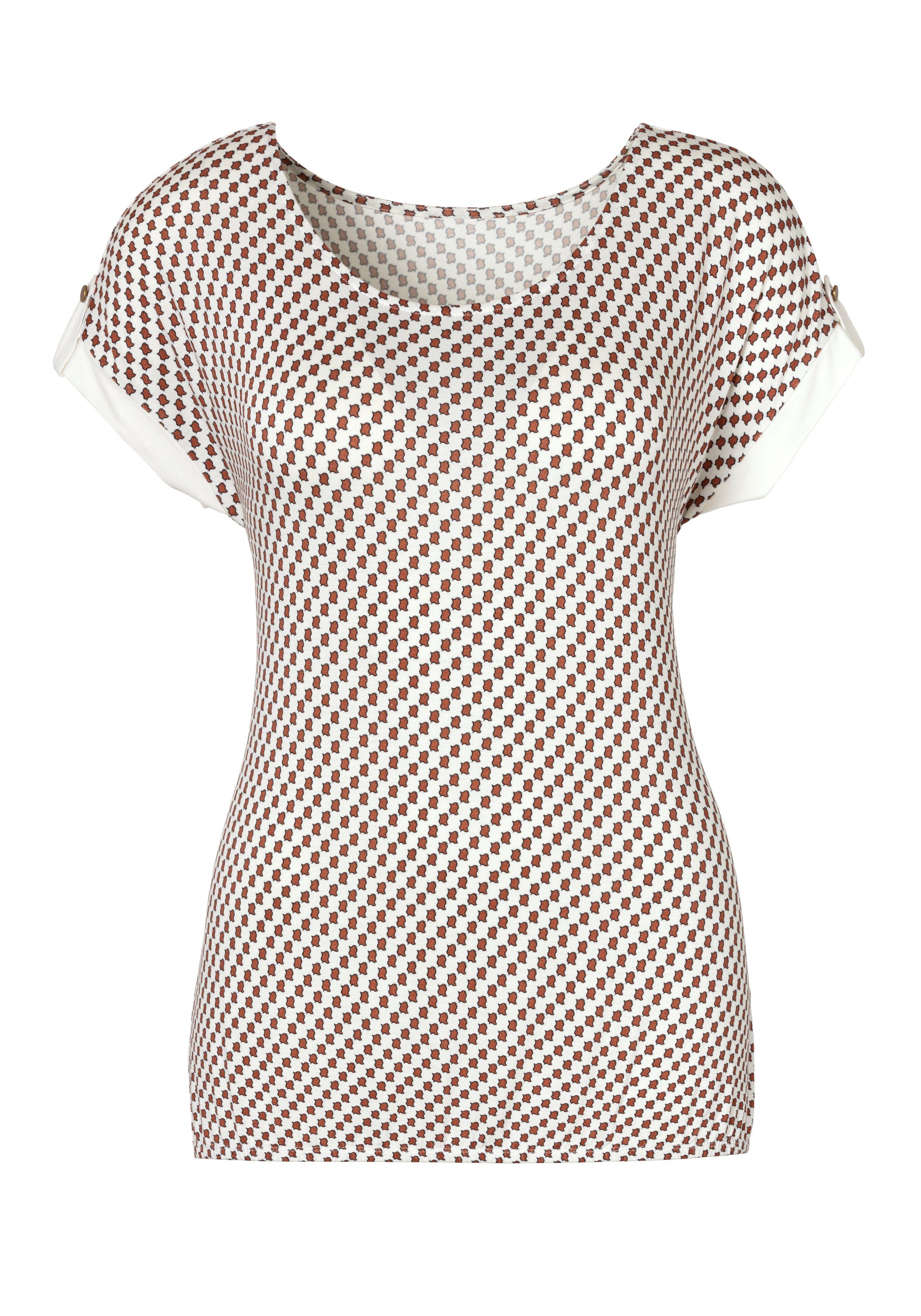 Vivance Shirt met korte mouwen Met decoratieve mouwzoom van zachte viscose-stretch