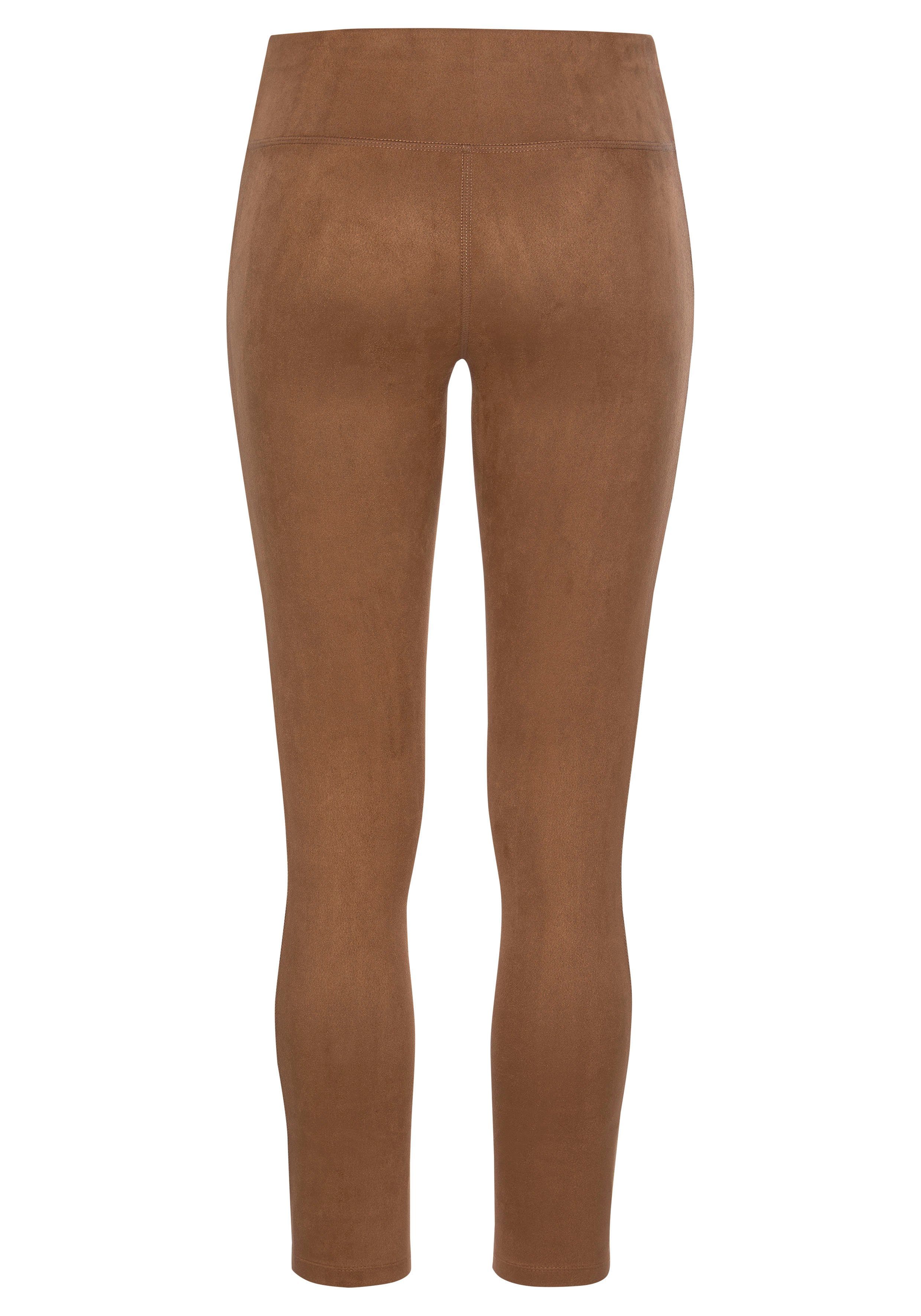 Lascana Legging in suèdeleer-look