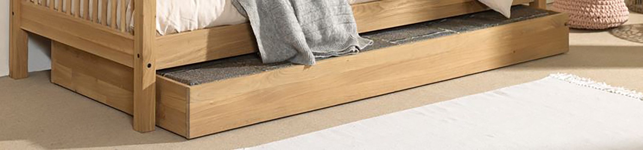 Home affaire Bedlade met rolgeleiding, 90x90 cm, ook als opbergruimte bruikbaar, eiken geolied
