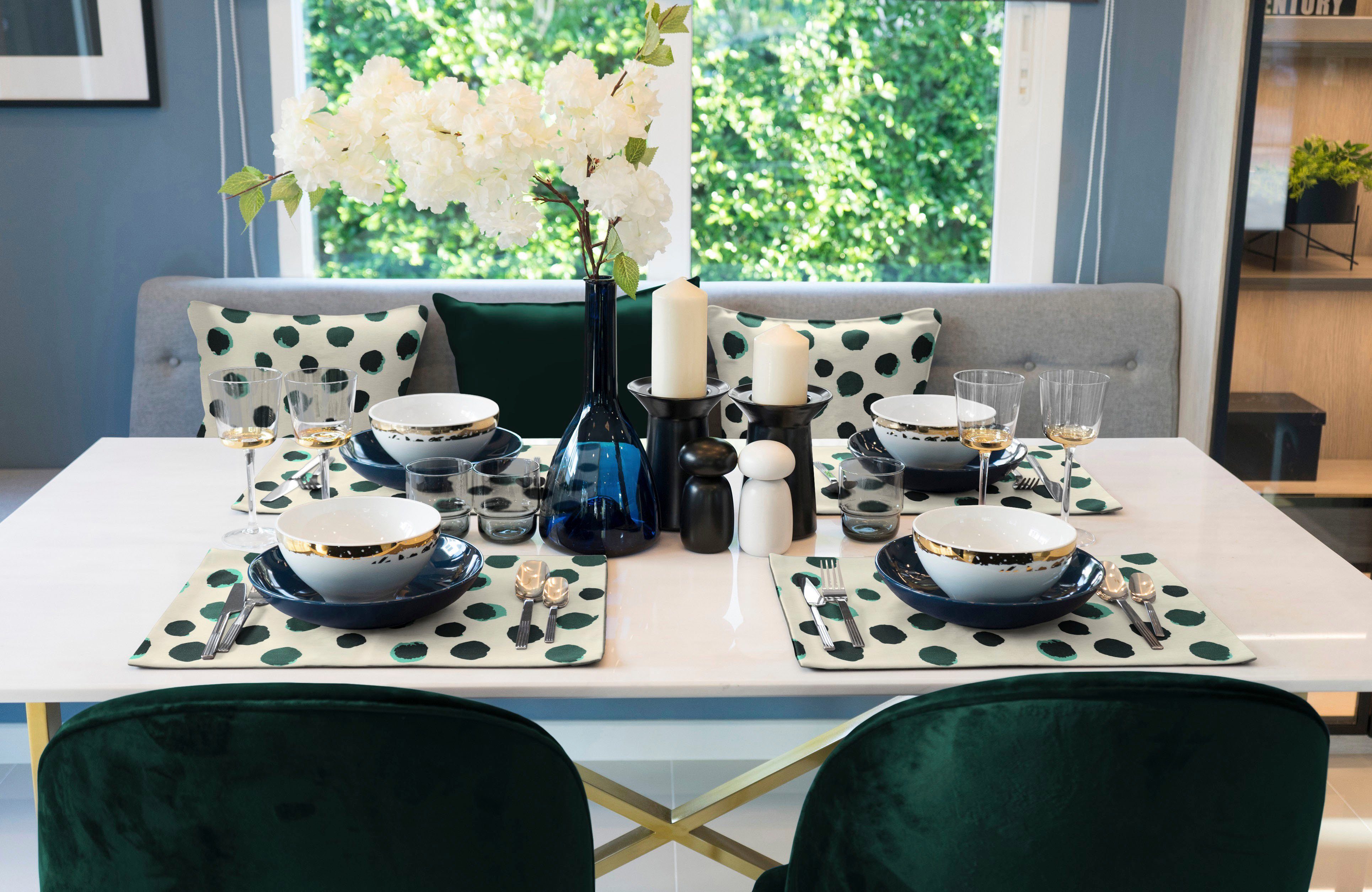 Adam Set placemats Stippen van biokatoen, made in germany (2 stuks)