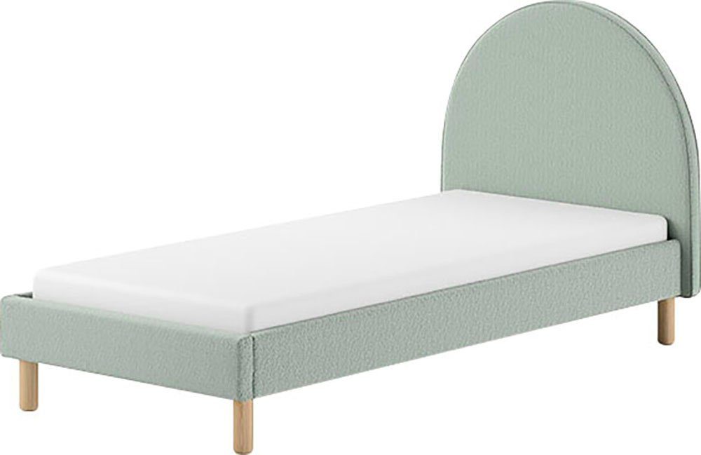 Vipack Gestoffeerd bed Moon 2 breedtes (90 of 140 cm), lattenbodem, bouclé stof, naar keuze 4 kleuren bedden