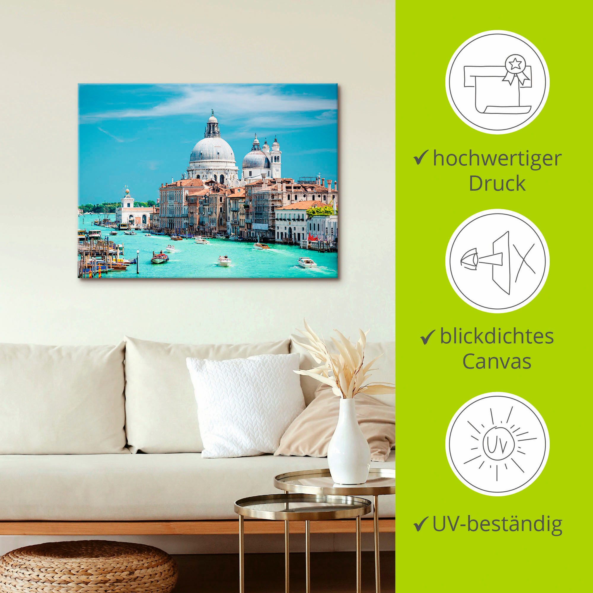 Artland Artprint op linnen Venetië gespannen op een spieraam