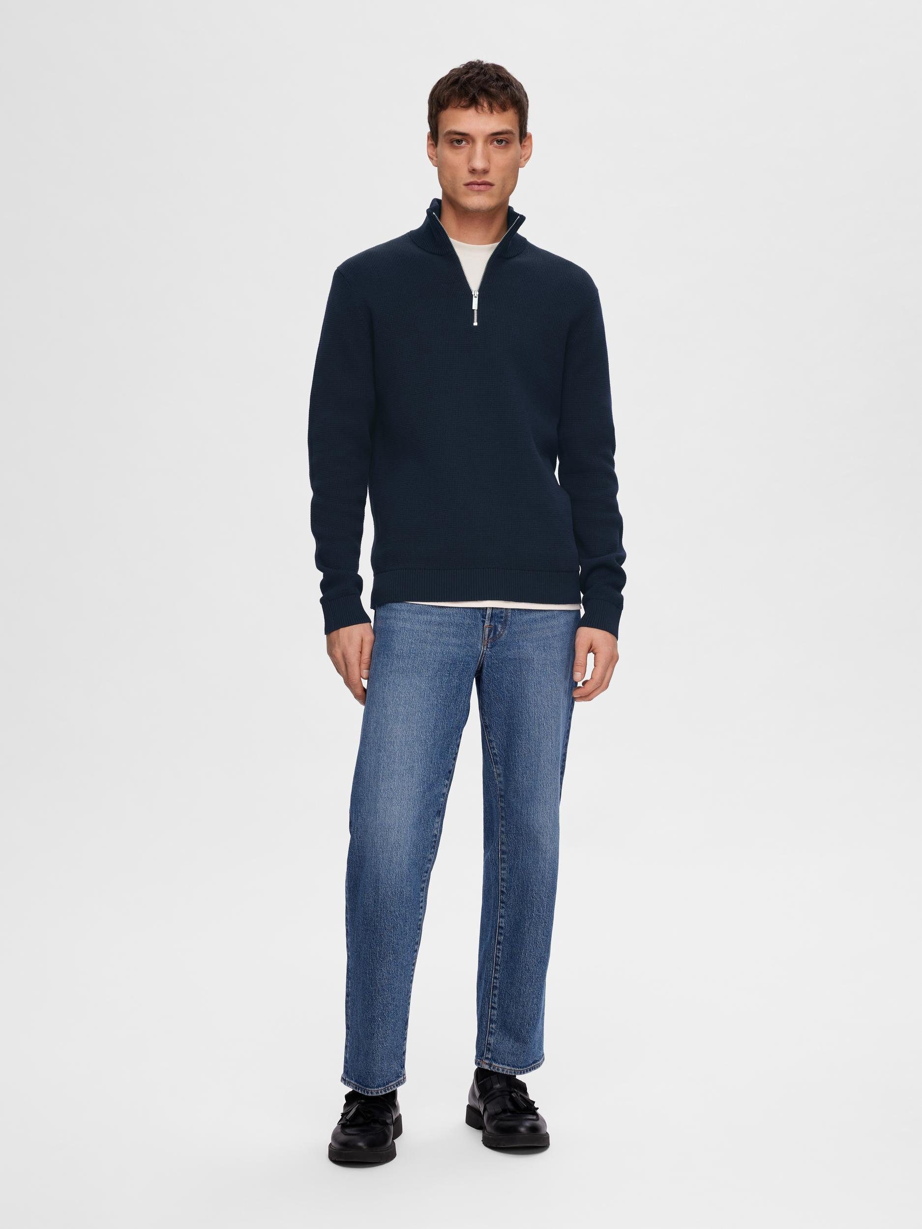 SELECTED HOMME Schipperstrui SLHDANE LS KNIT STRUCTURE HALF ZIP NOOS
