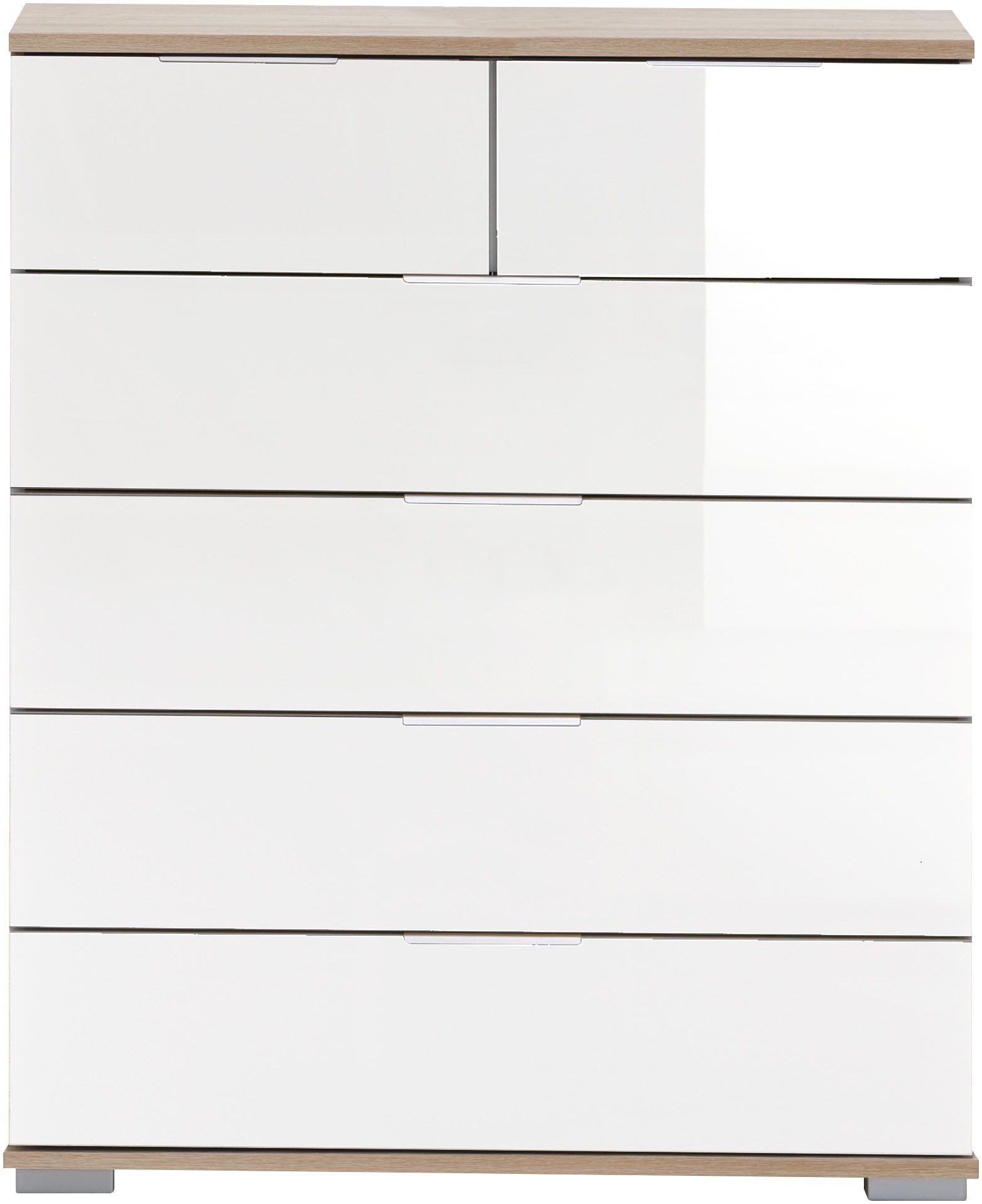Wimex Ladekast Easy met glas of spiegelfront commodes & ladekasten maat 82x41x102 cm beige