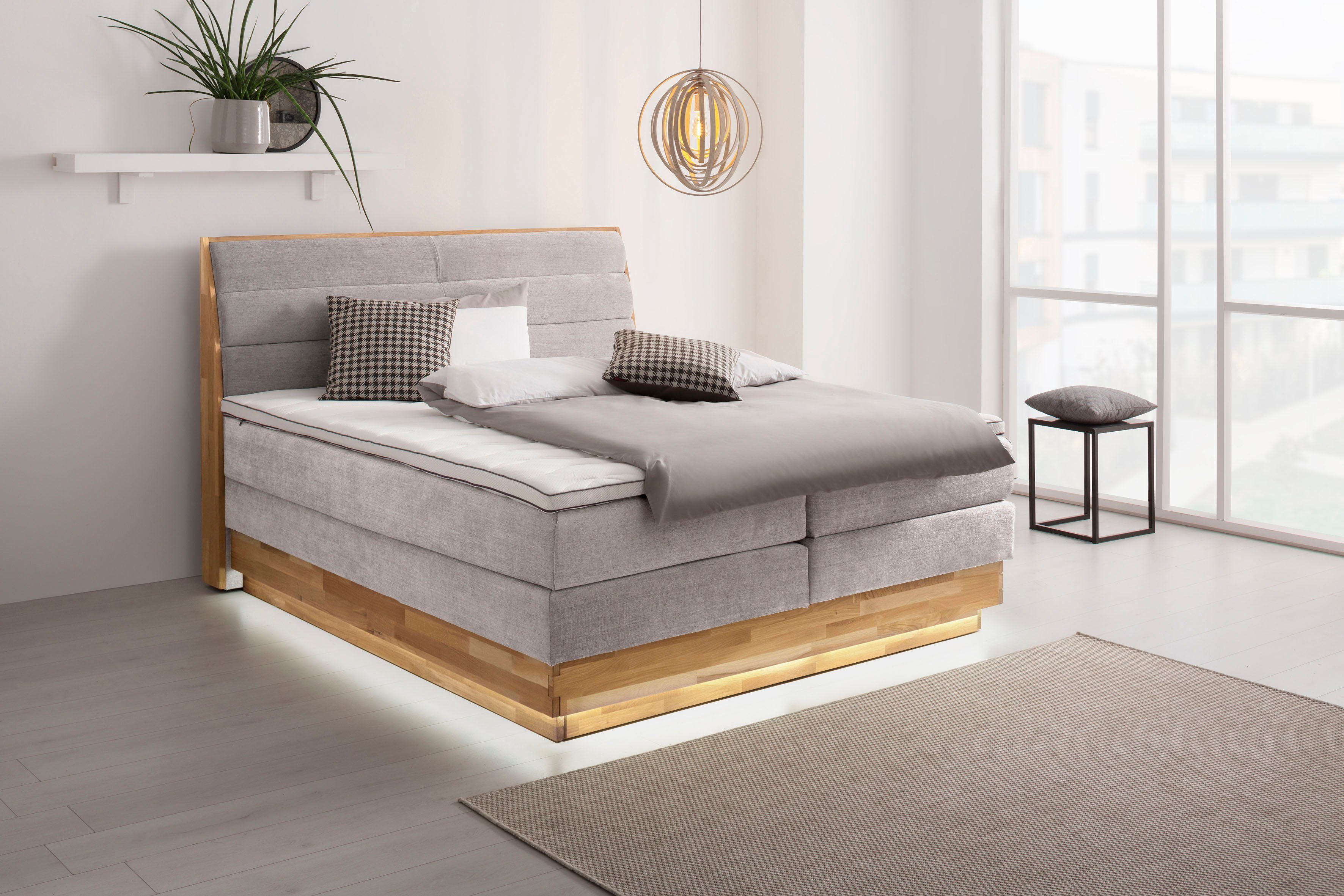OTTO products Boxspring Ledverlichting, met gecertificeerde, gerecyclede overtrekstoffen