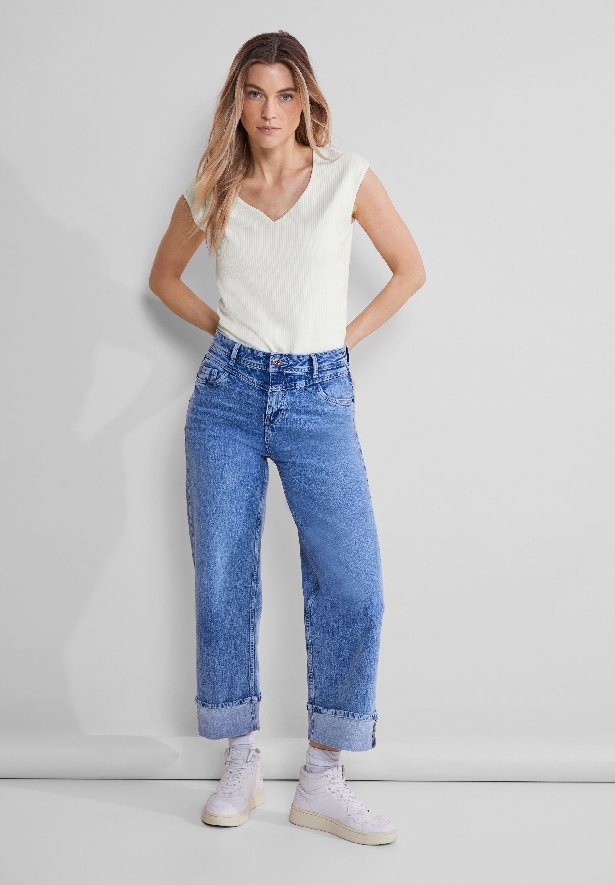 STREET ONE Shirttop met ribstructuur
